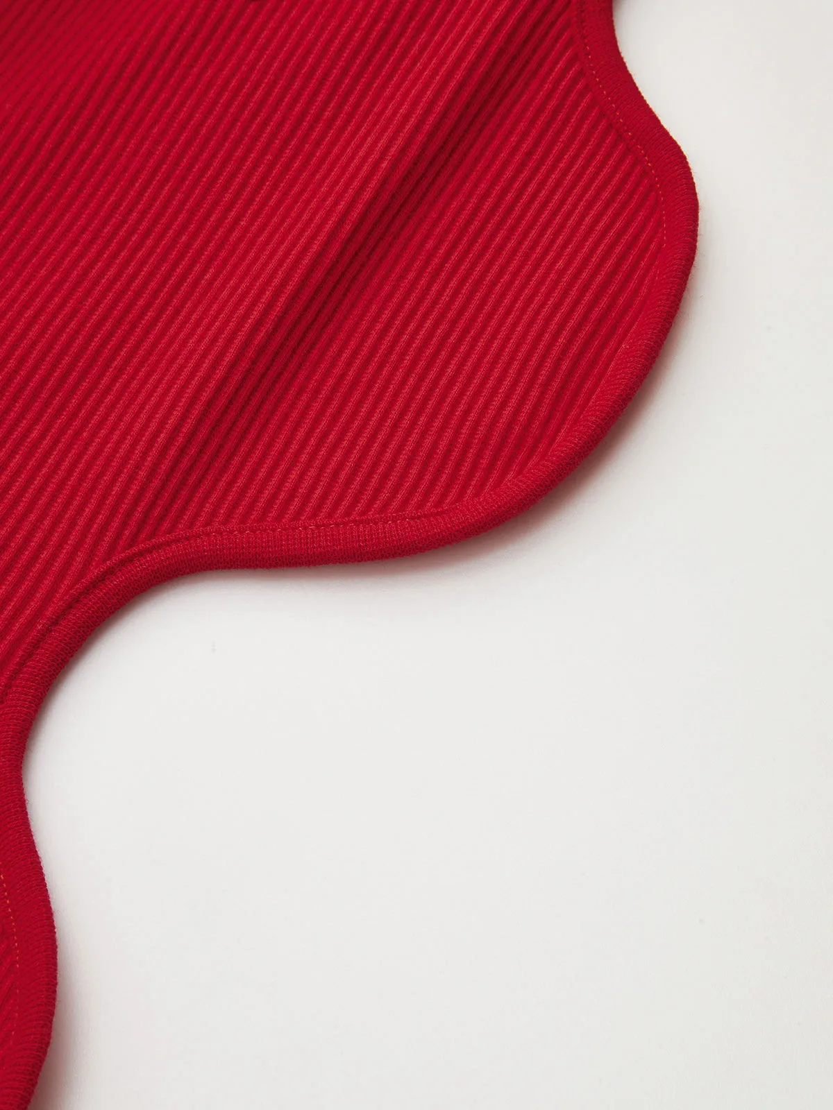 Scalloped Sleeve Button Ribbed Knit Mini Dress sold by COMMENSE product image thumbnail 4