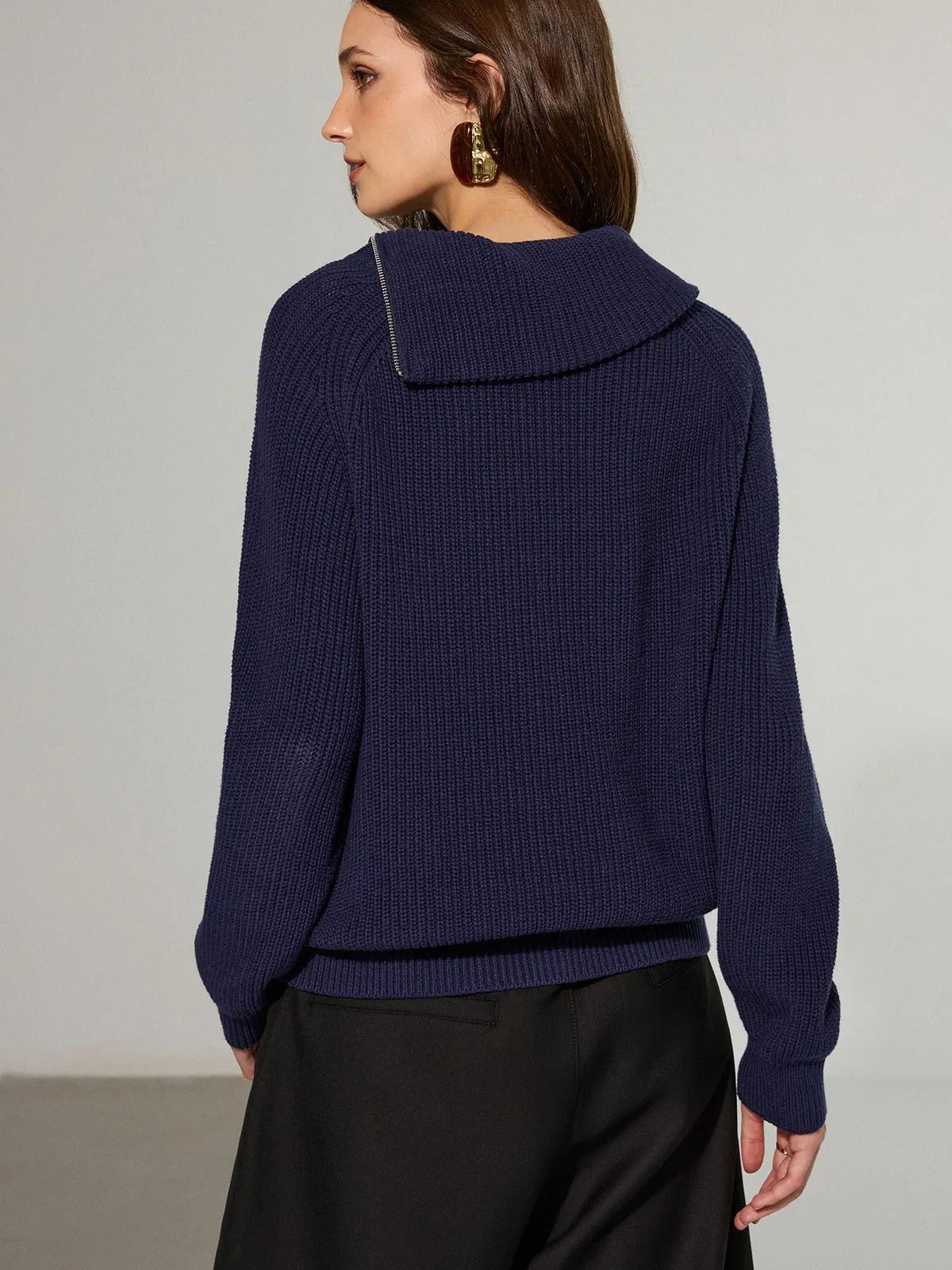 Asymmetric Side Zipper Sweater sold by COMMENSE product image thumbnail 5