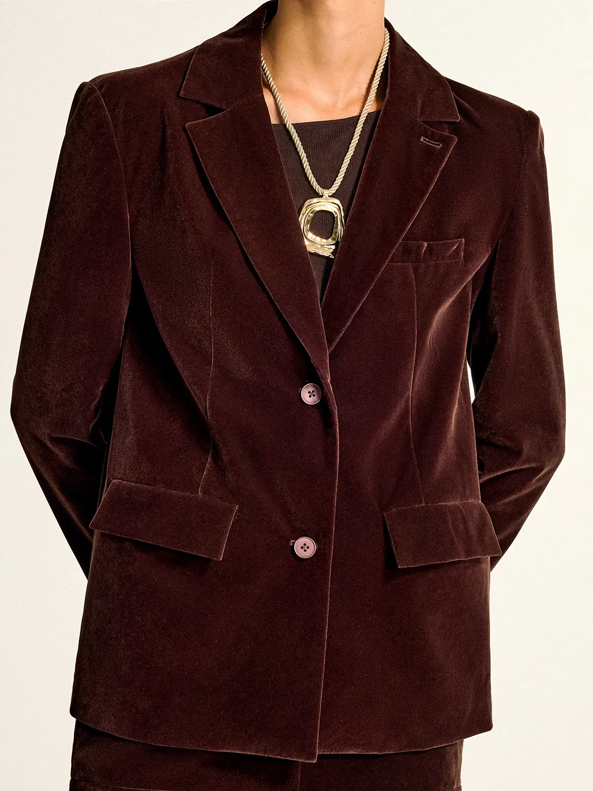 Velvet Shawl Collar Blazer sold by COMMENSE product image thumbnail 5