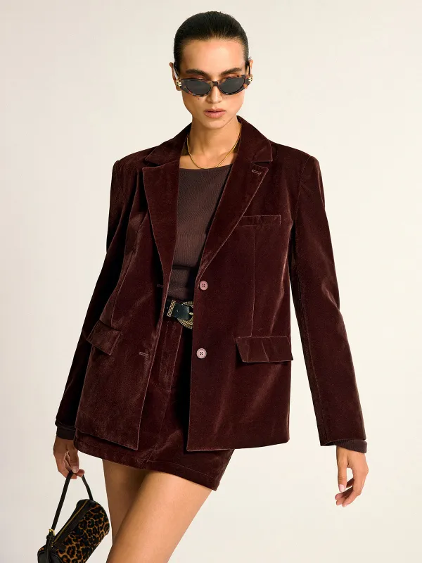 Velvet Shawl Collar Blazer sold by COMMENSE