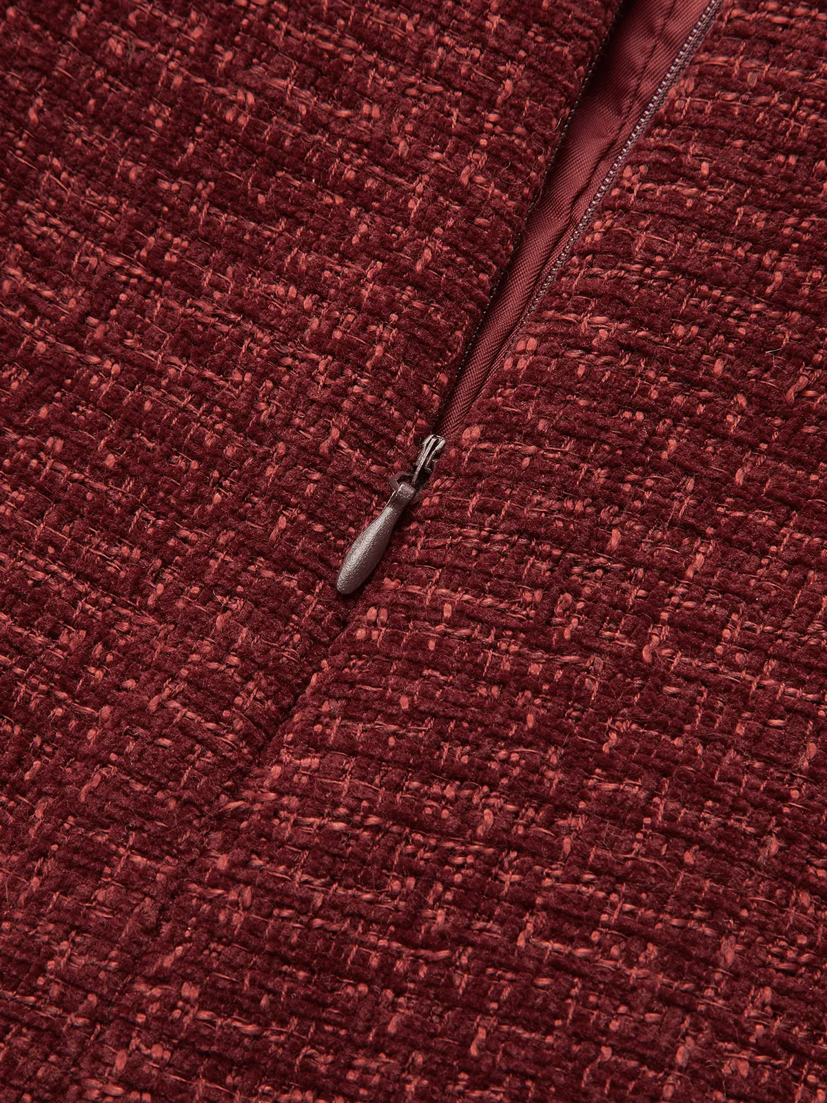 Metal Detail Tweed Slit Mini Skirt sold by COMMENSE product image thumbnail 5