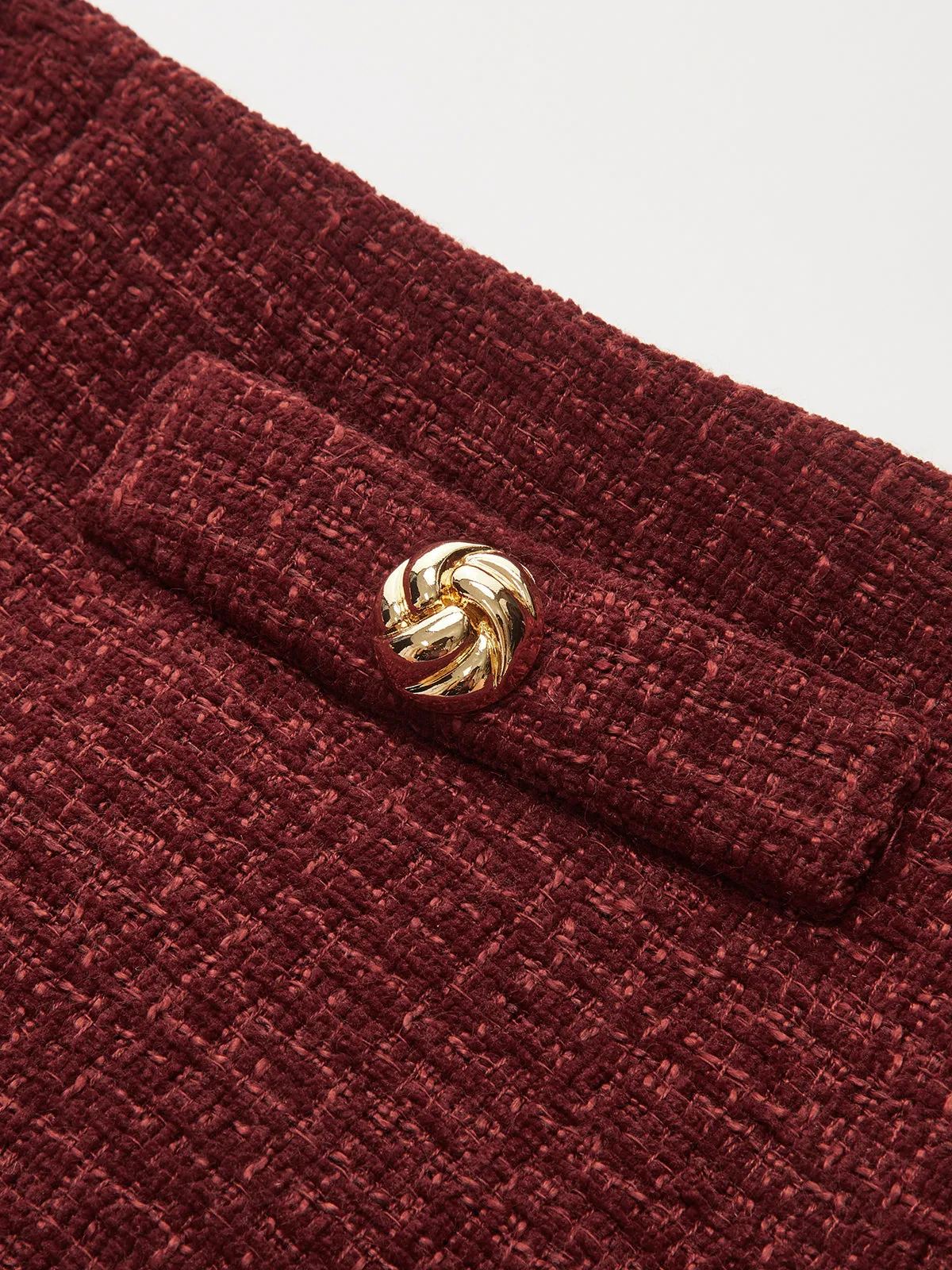 Metal Detail Tweed Slit Mini Skirt sold by COMMENSE product image thumbnail 3