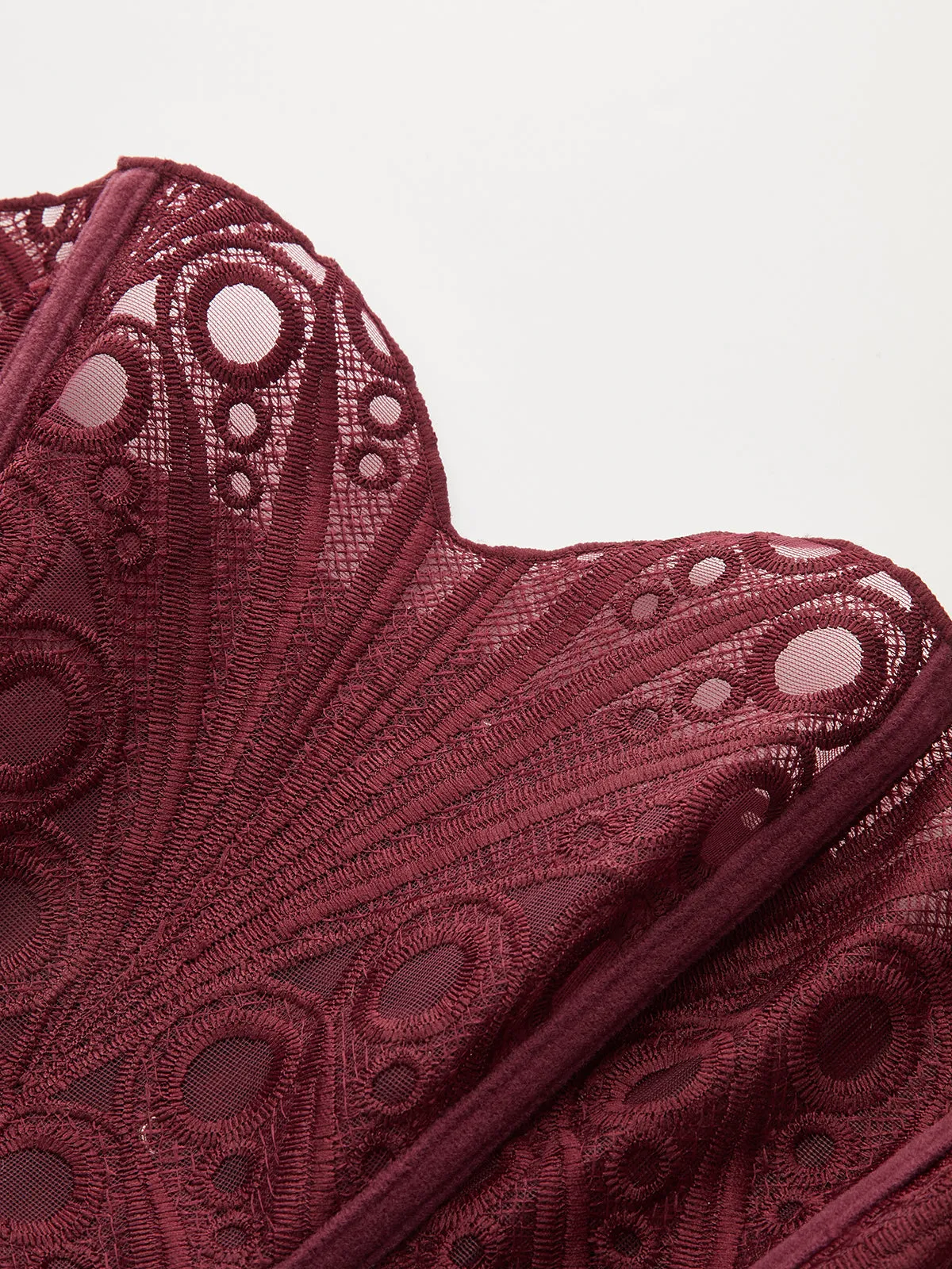 Lace Cut-Out Adjustable Back Tie Corset Top sold by COMMENSE product image thumbnail 3