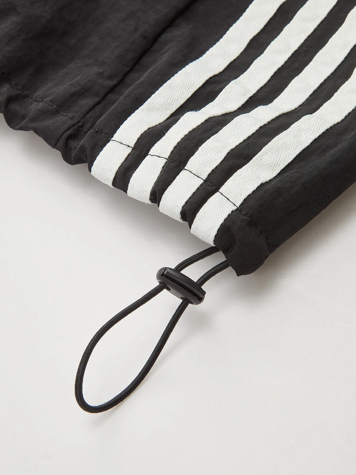 Denim Paneled Striped Drawstring Midi Skirt sold by COMMENSE product image thumbnail 4