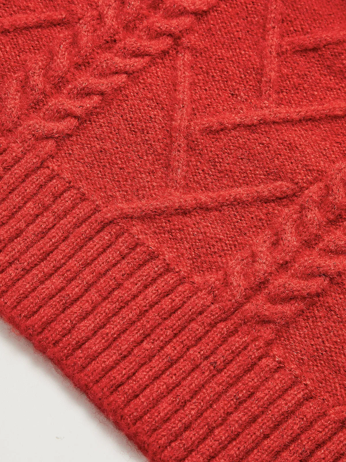 Half-Zip Wool Blend Cable Knit Top sold by COMMENSE product image thumbnail 5