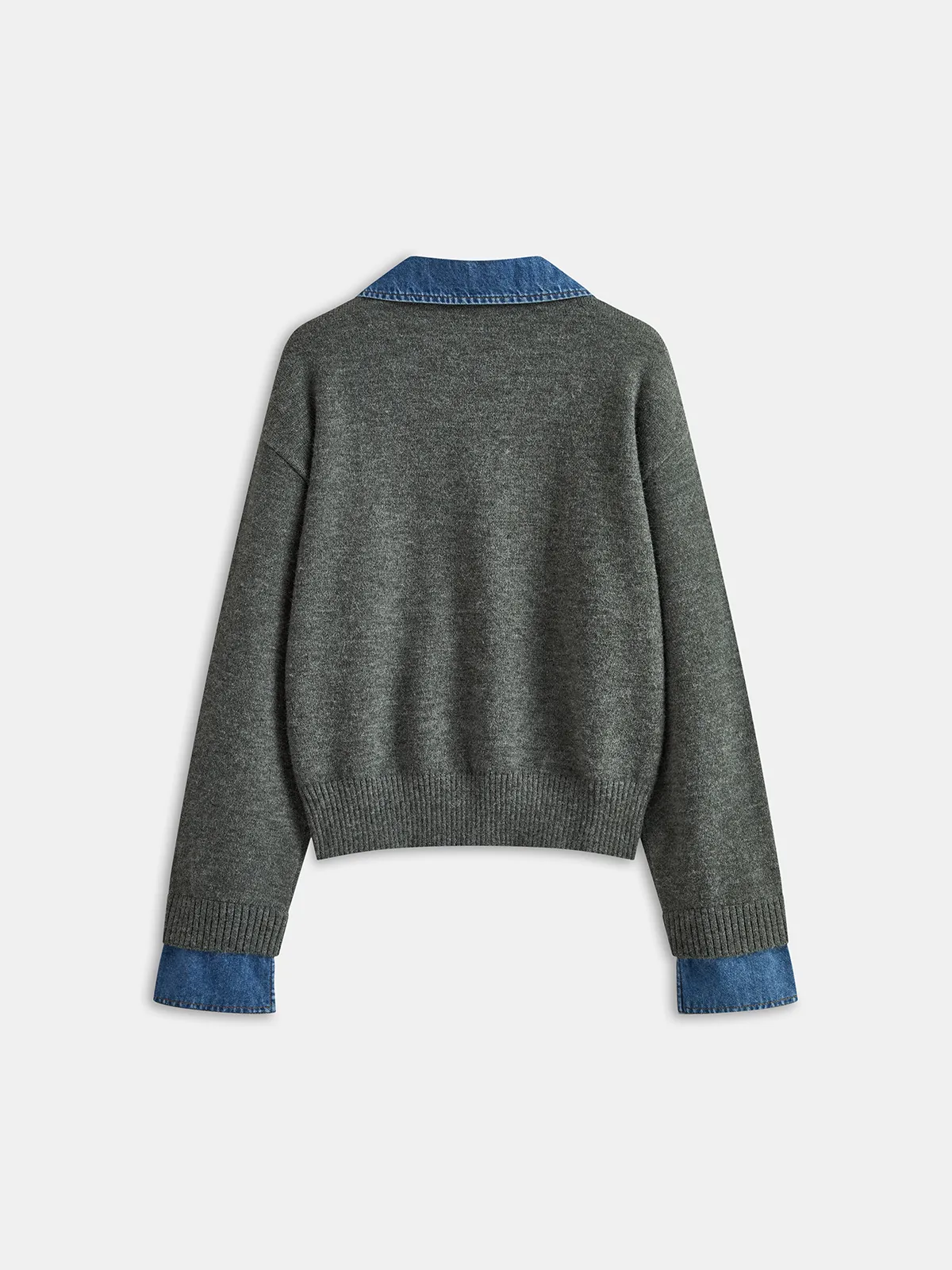 Denim Collar Knit Top sold by COMMENSE product image thumbnail 2