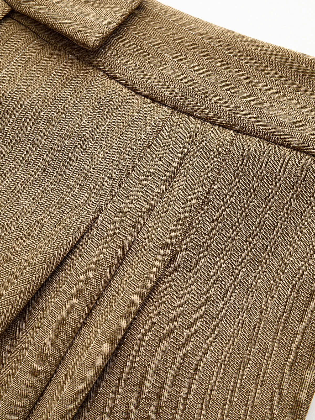 Pleated Pinstriped Wide-Leg Pants sold by COMMENSE product image thumbnail 4