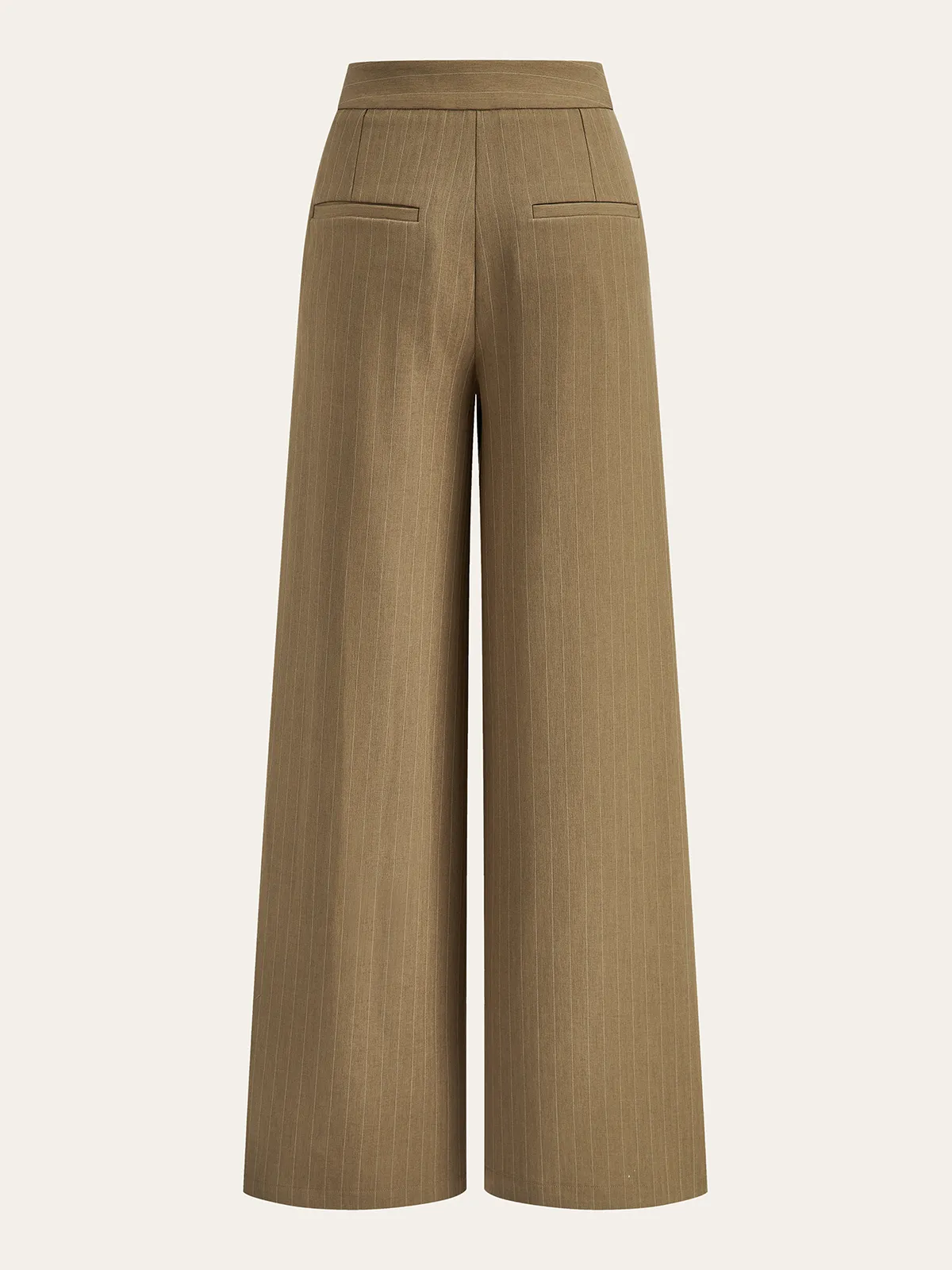 Pleated Pinstriped Wide-Leg Pants sold by COMMENSE product image thumbnail 2