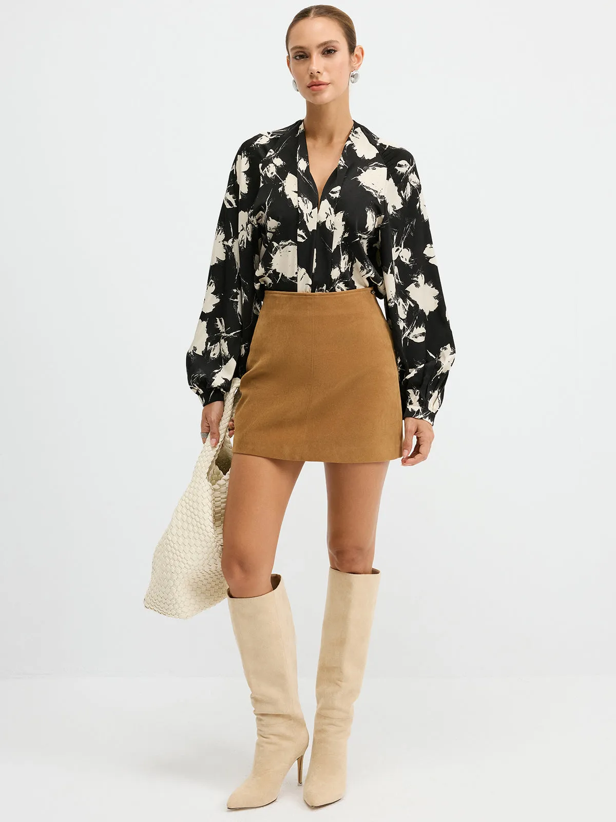 Lantern Sleeve Floral Print Shirt sold by COMMENSE product image thumbnail 4