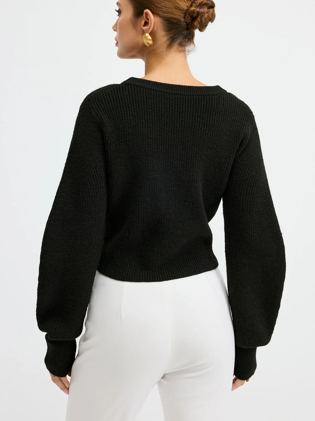 Lace Hem Wool Blend Cardigan sold by COMMENSE product image thumbnail 5