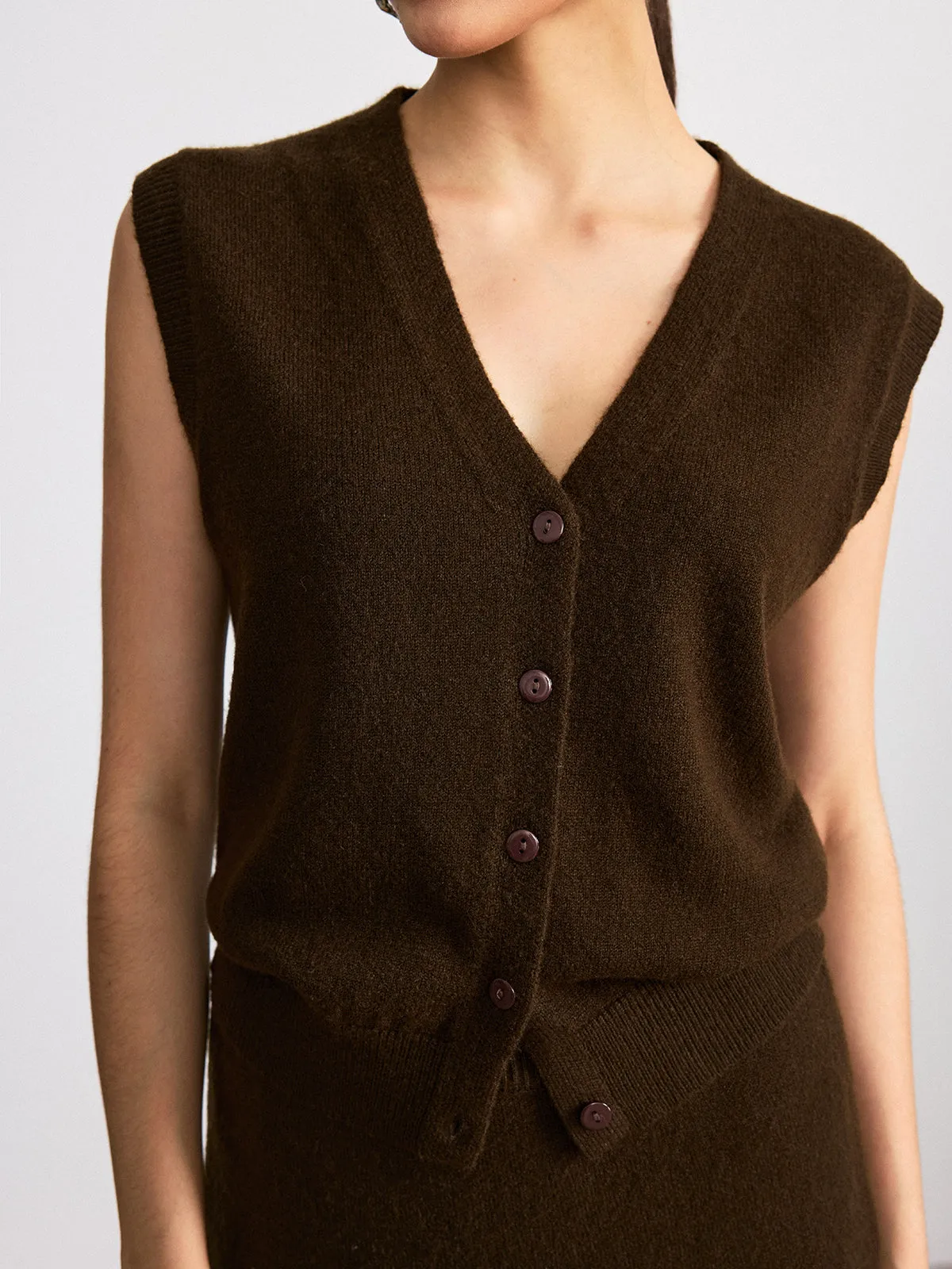 Wool Blend Knit Vest and Maxi Skirt Set sold by COMMENSE product image thumbnail 5