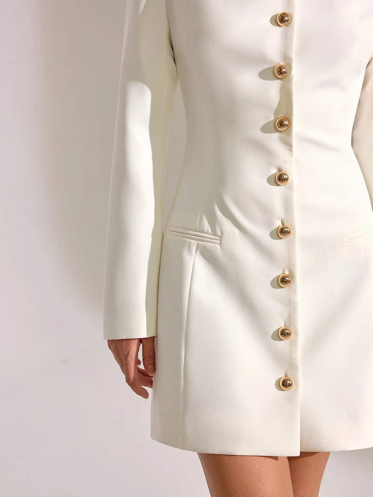 Metal Button-From V-Neck Mini Dress sold by COMMENSE product image thumbnail 5