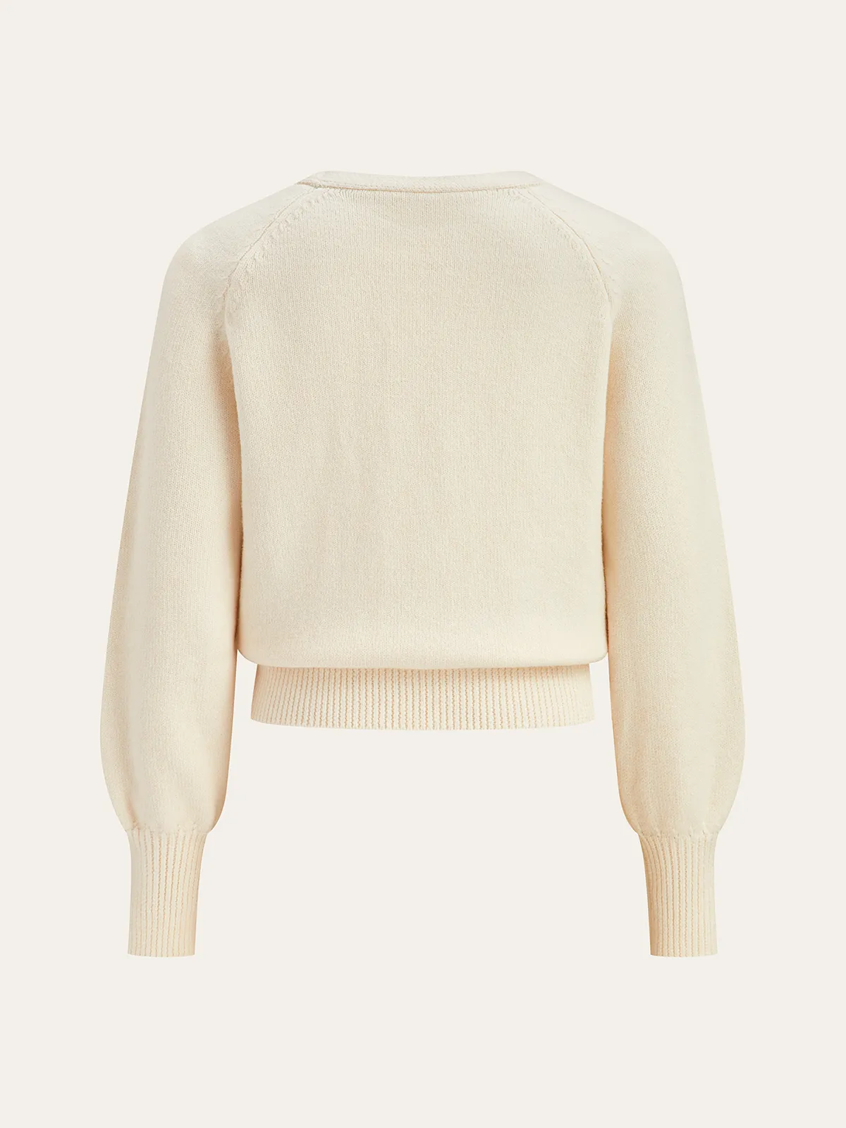 Twist V-Neck Leg-Of Mutton Sleeve Sweater sold by COMMENSE product image thumbnail 5