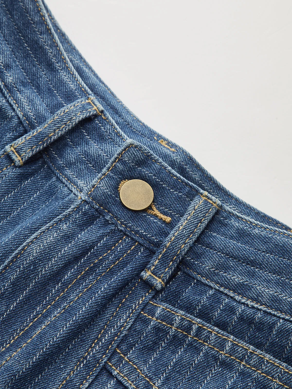 Pinstripe Mid-Waisted Straight-Leg Jeans sold by COMMENSE product image thumbnail 5