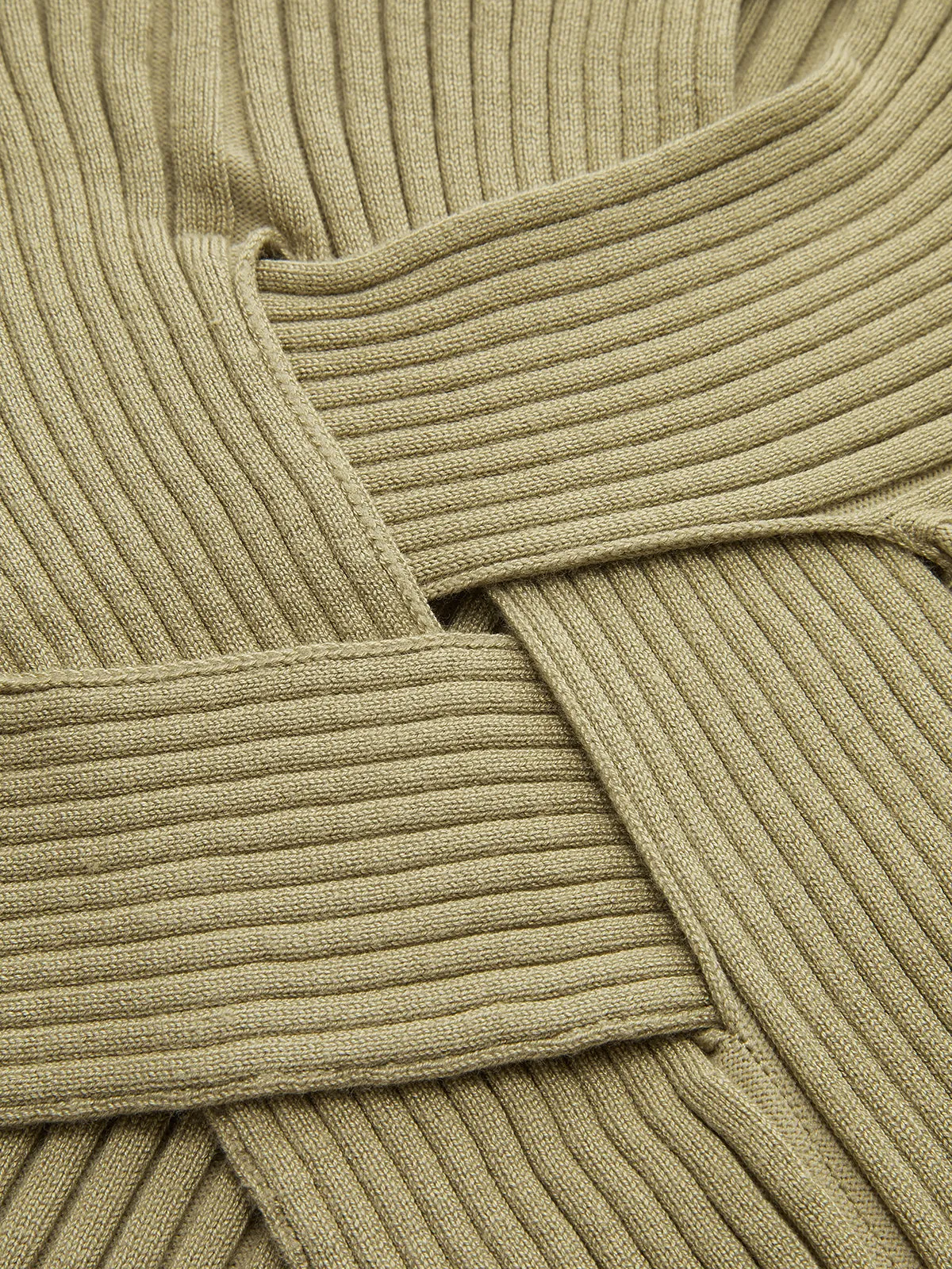 Mock Neck Cross-Over Crop Top and Midi Skirt Set sold by COMMENSE product image thumbnail 4