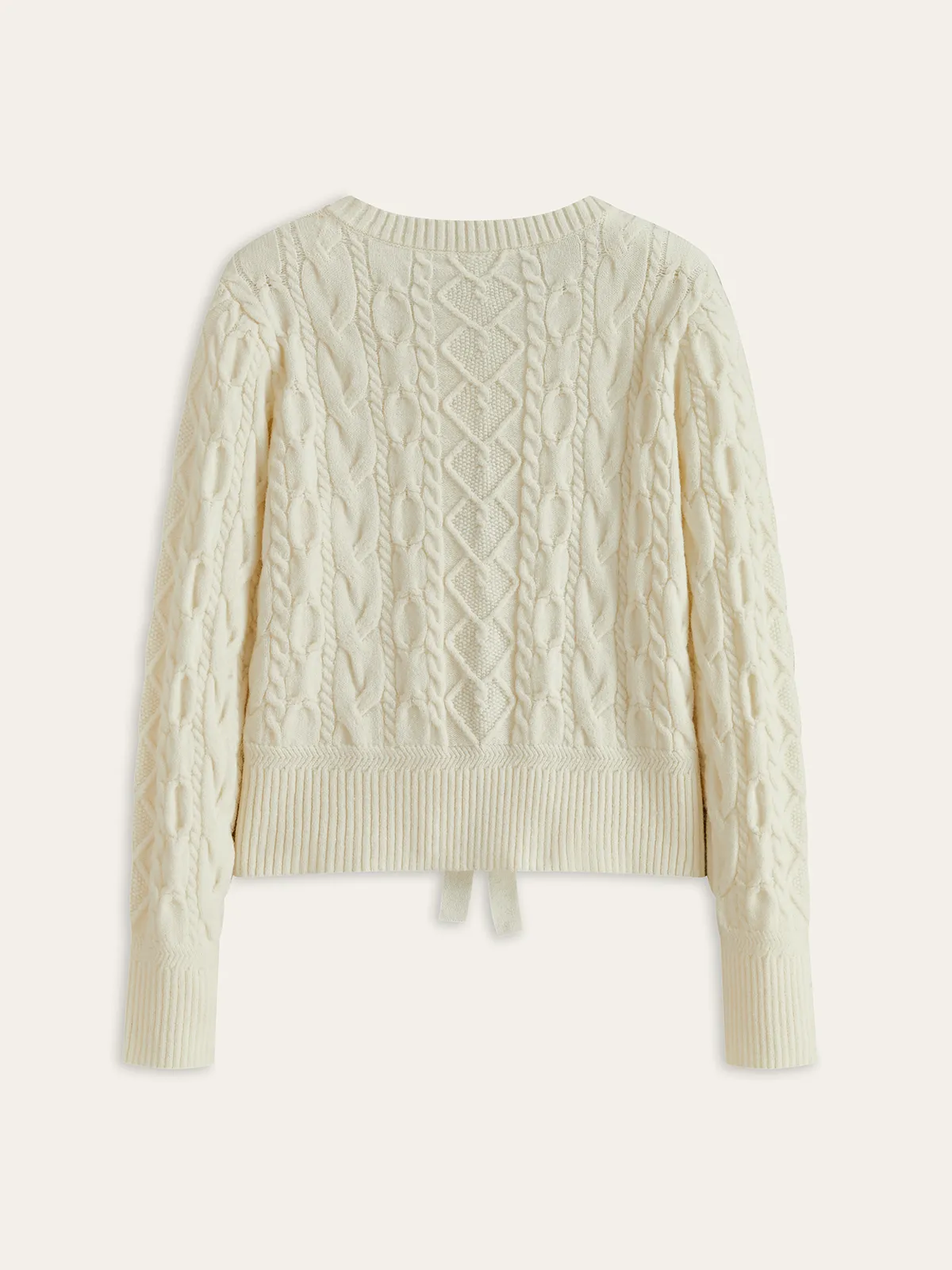 Bow Tie Cable Knit Cardigan sold by COMMENSE product image thumbnail 4