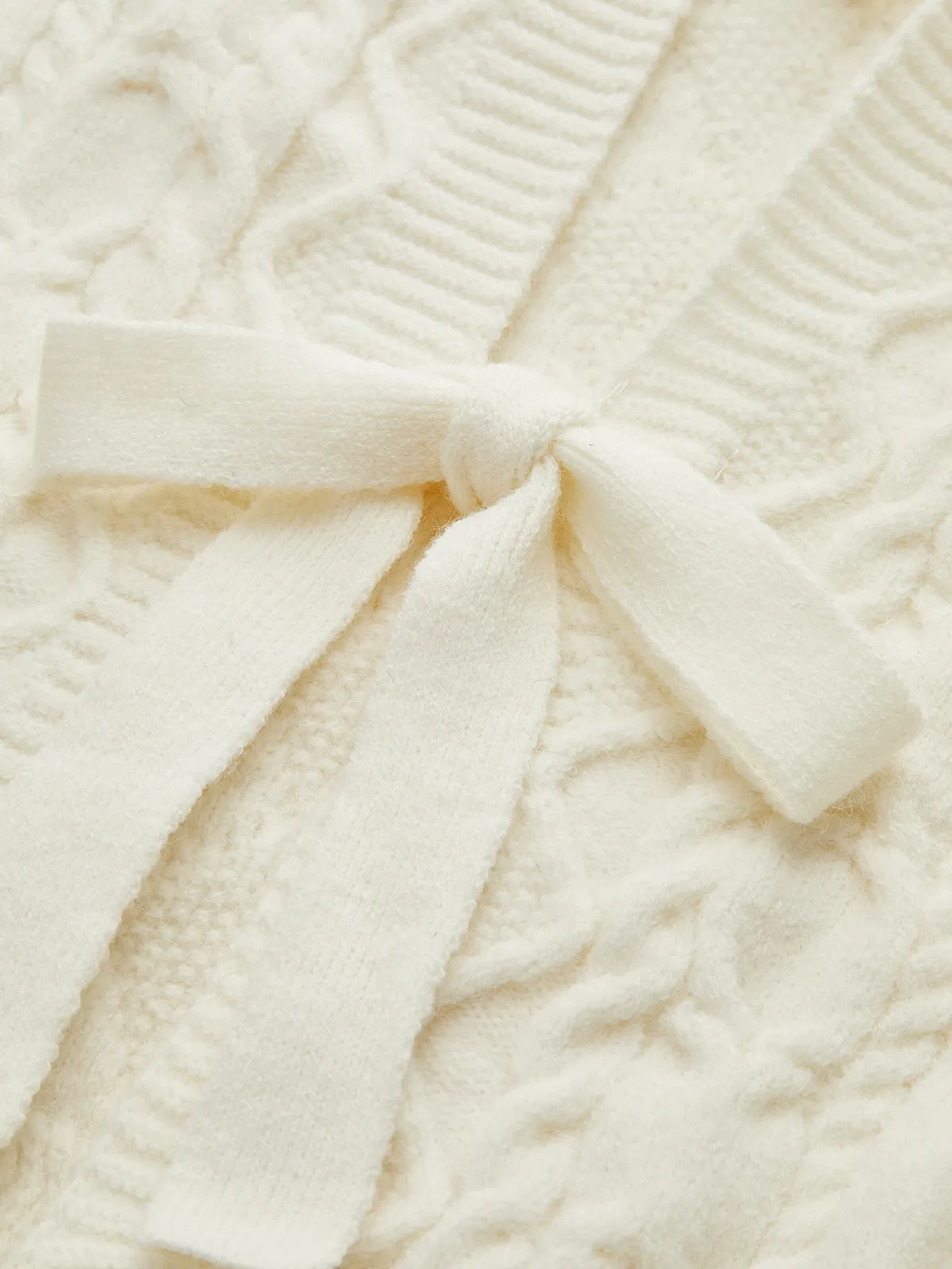 Bow Tie Cable Knit Cardigan sold by COMMENSE product image thumbnail 2