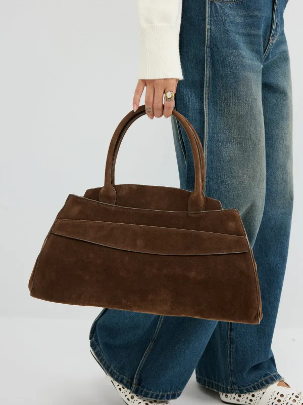 Suede Top-Handle Tote Bag sold by COMMENSE