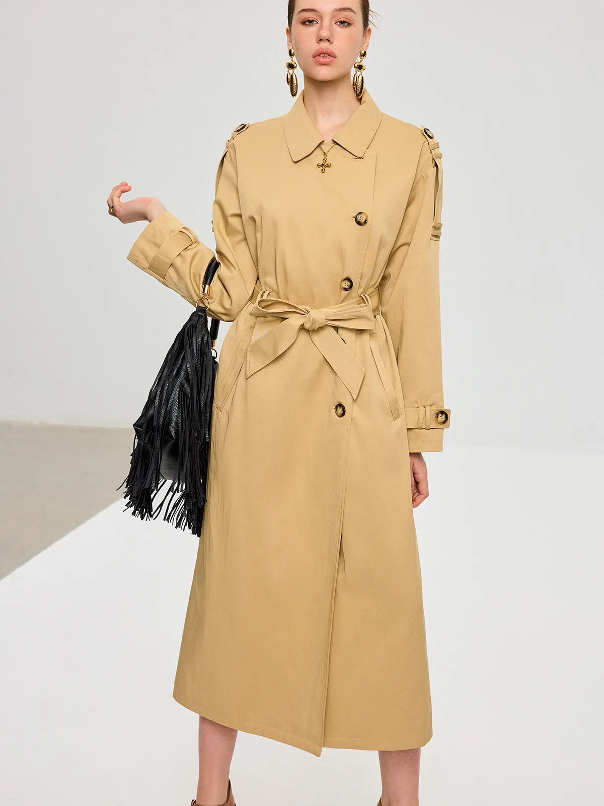 Convertible Cape Design Trench Coat sold by COMMENSE product image thumbnail 2