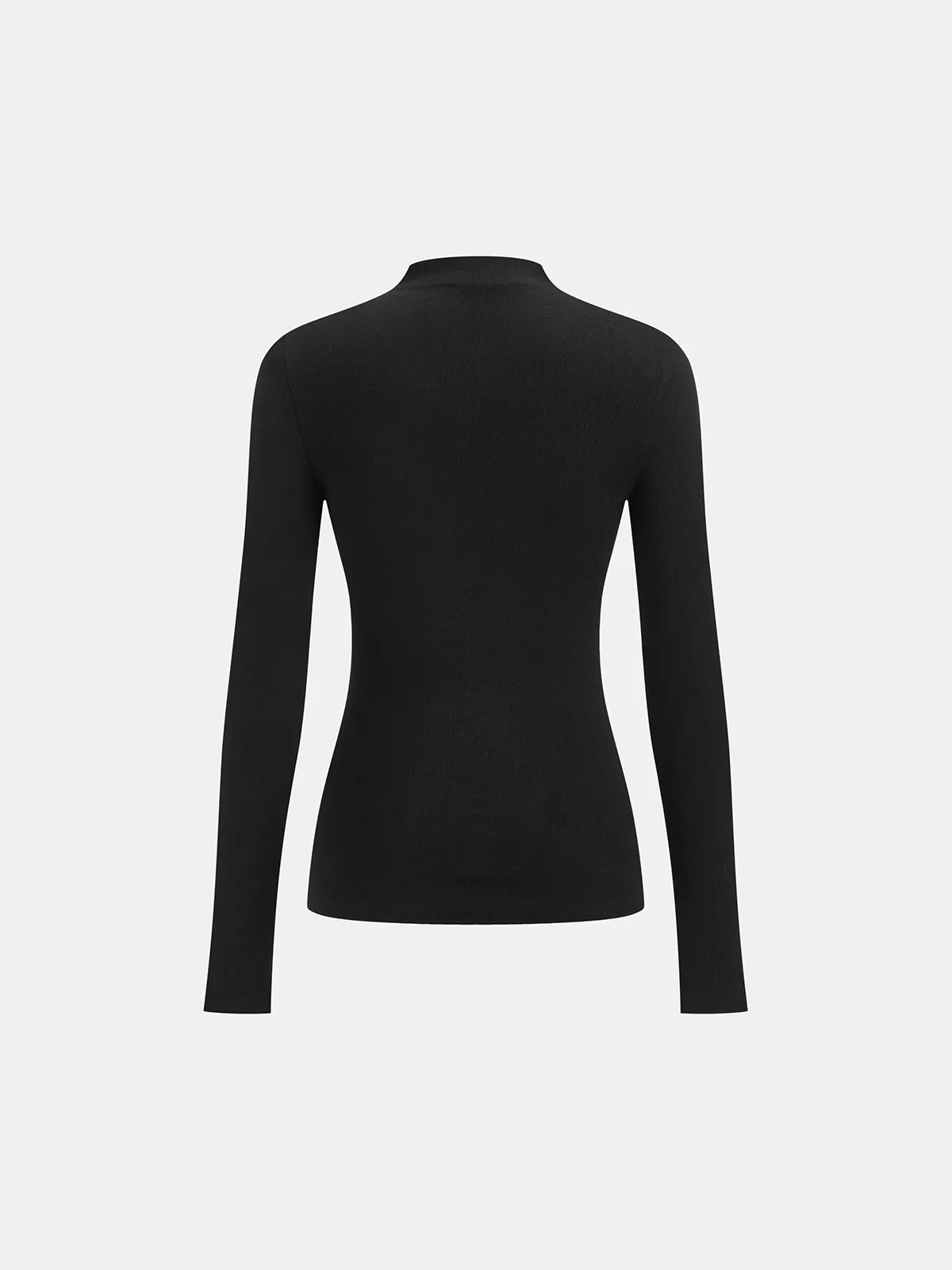 Slim Fit Mock Neck Long Sleeve T-Shirt sold by COMMENSE product image thumbnail 2