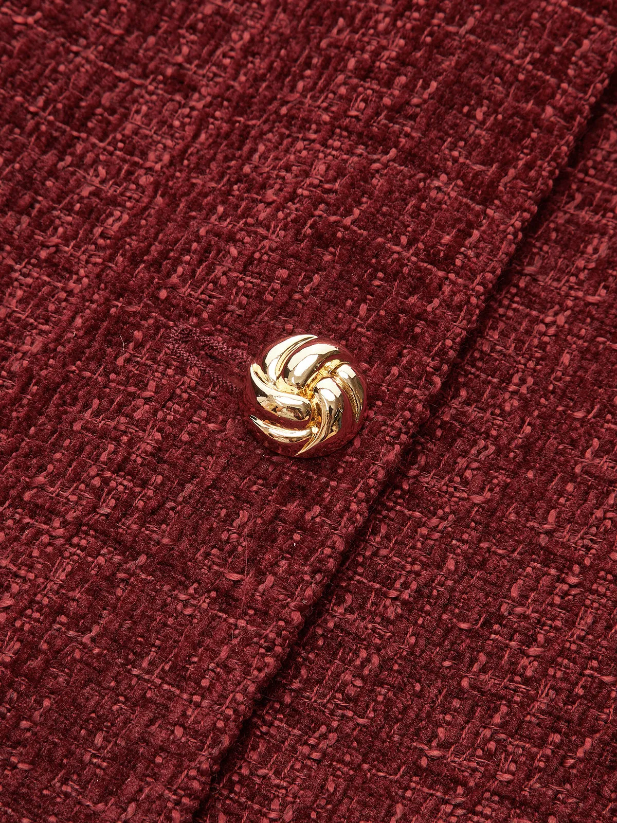 Metal Button Tweed Cropped Blazer sold by COMMENSE product image thumbnail 3