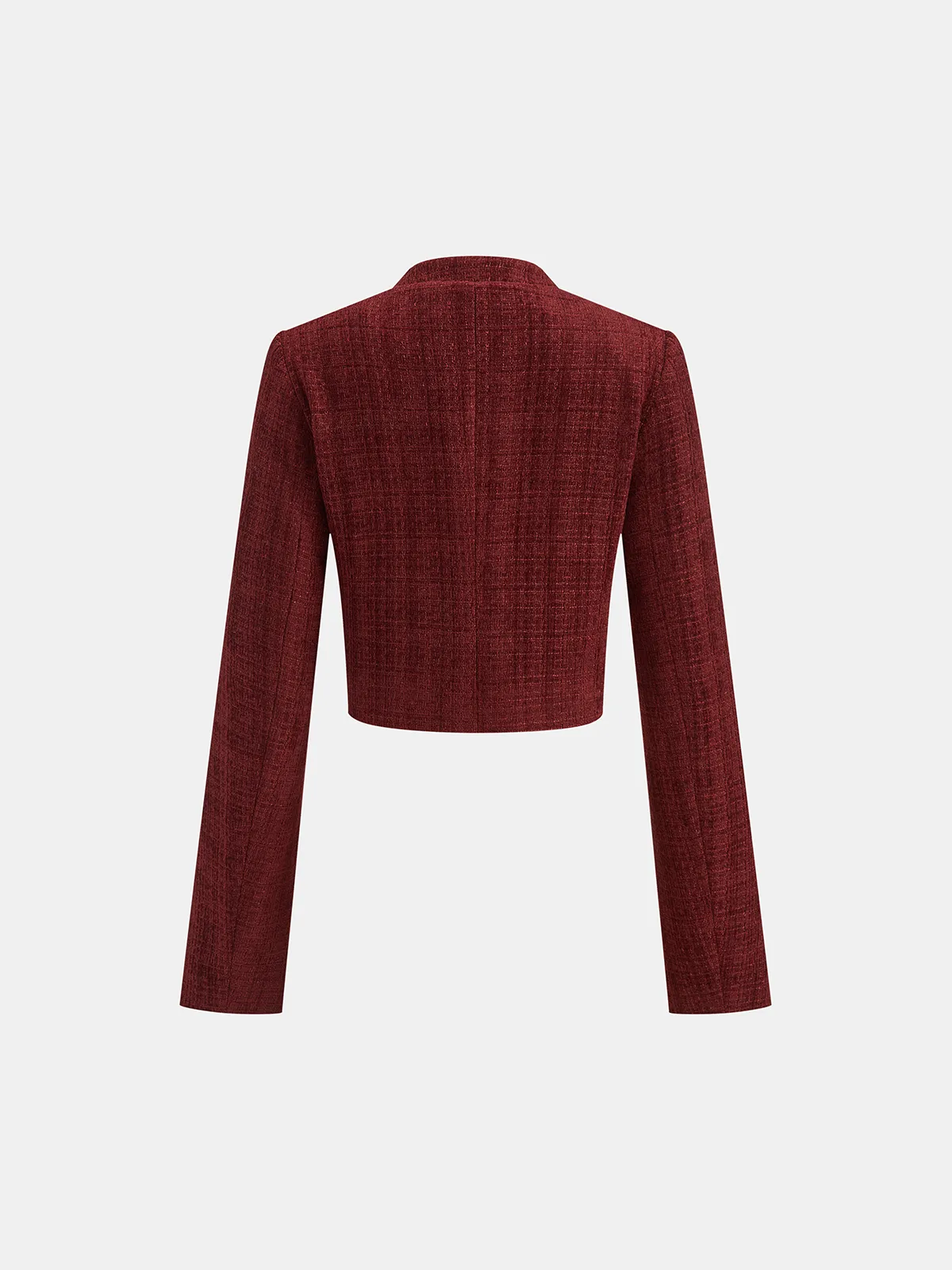 Metal Button Tweed Cropped Blazer sold by COMMENSE product image thumbnail 2