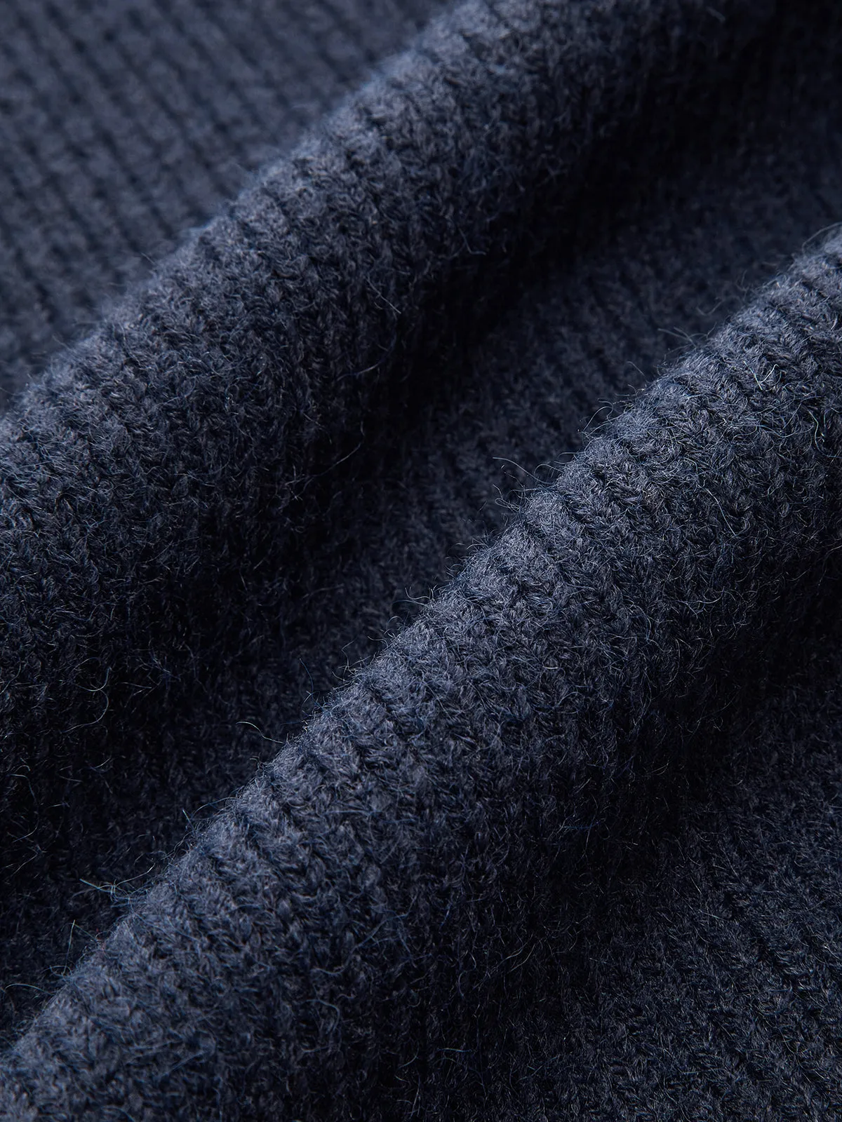 Leg-Of-Mutton Sleeve Denim Panel Knit Cardigan sold by COMMENSE product image thumbnail 4