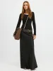 Contrast Trim Decor Button Asymmetric Collar Top sold by COMMENSE