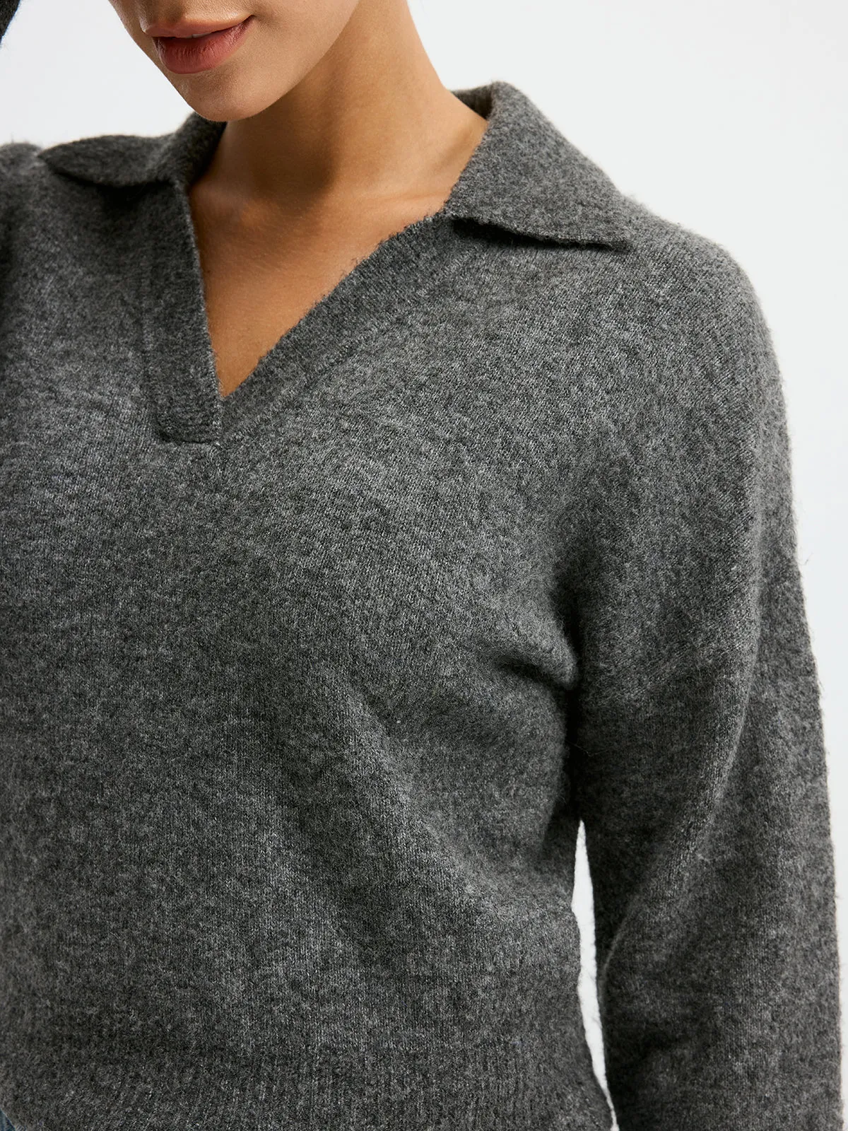 Wool Blend Polo Collar Casual Sweater sold by COMMENSE product image thumbnail 4