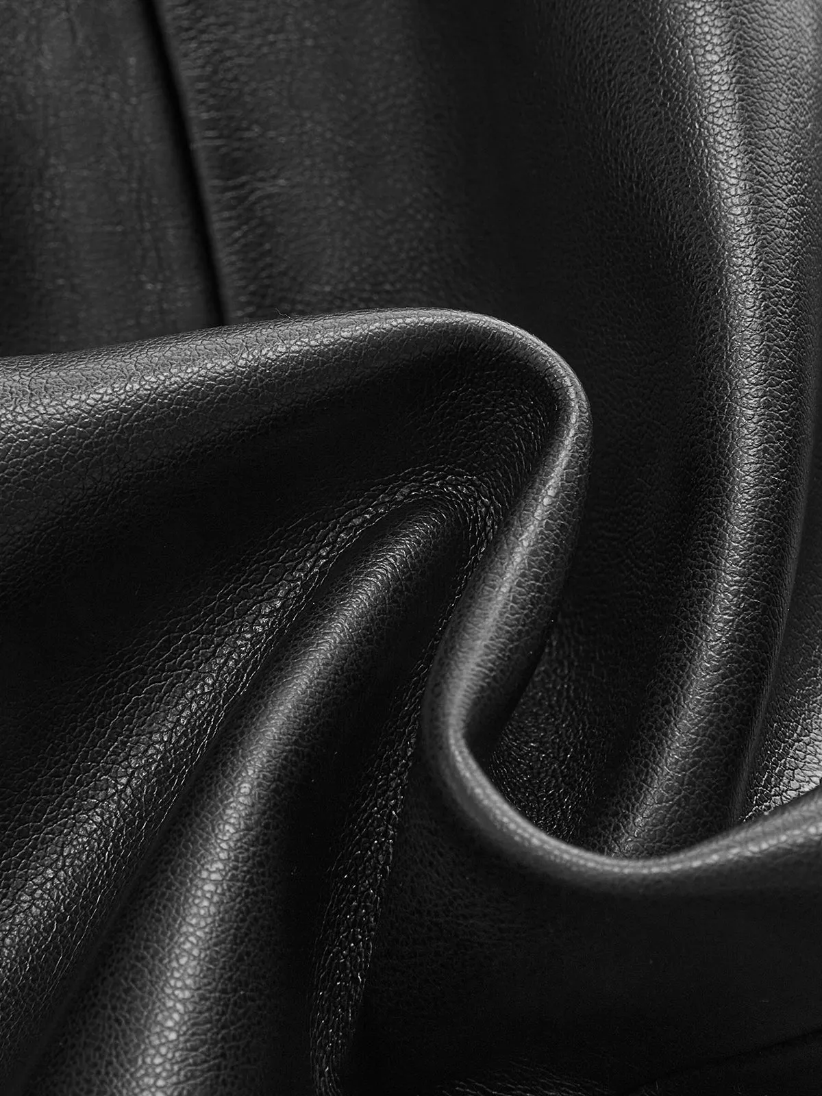 Faux Leather Round Neck Metal Button Fitted Blazer sold by COMMENSE product image thumbnail 5