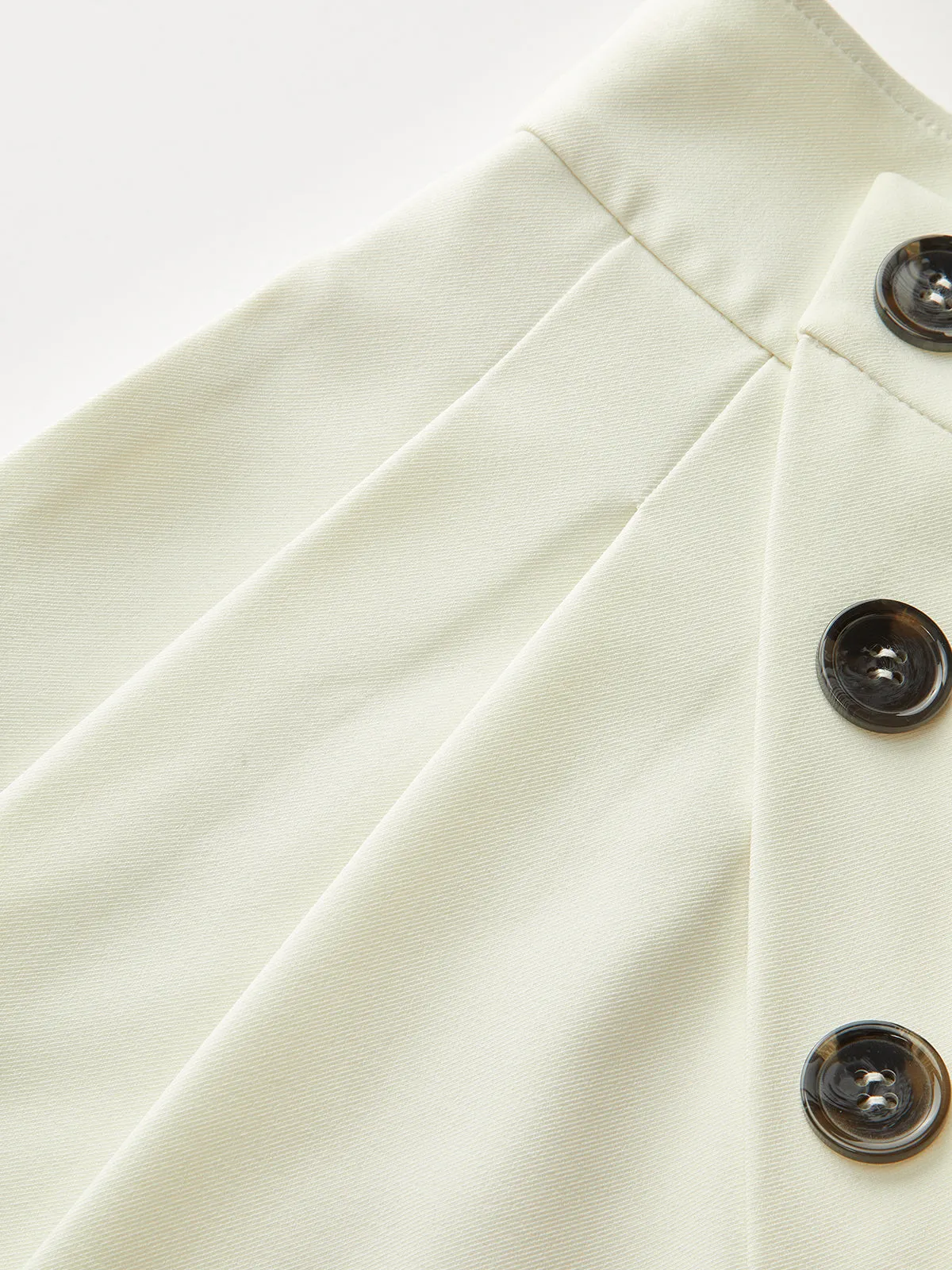 Asymmetric Button Mid-Waist Wide-Leg Pants sold by COMMENSE product image thumbnail 4