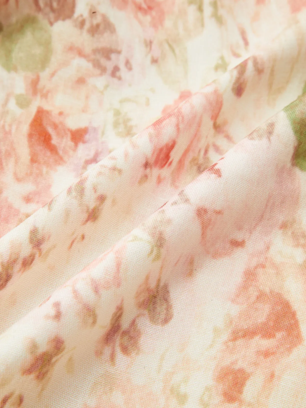 Leg-Of-Mutton Sleeve Floral Print Belted Maxi Dress sold by COMMENSE product image thumbnail 4