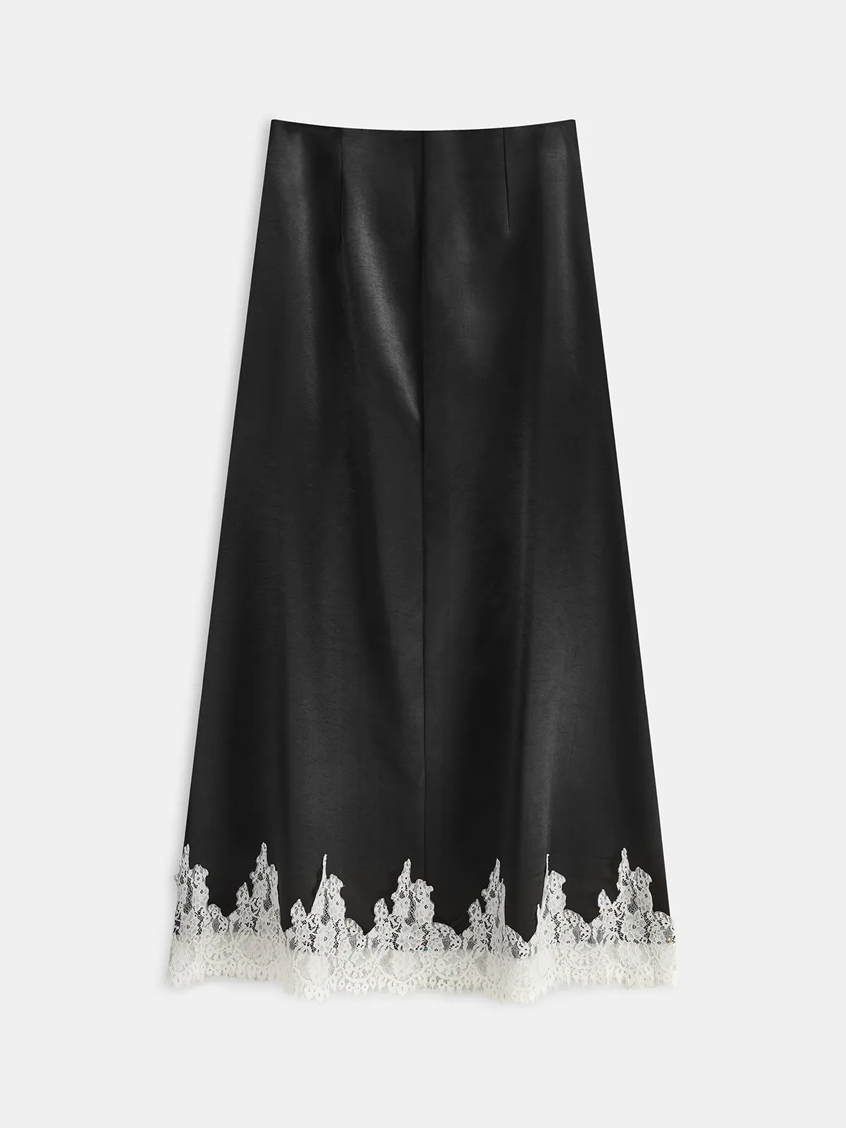 Lace Trim Satin Maxi Skirt sold by COMMENSE product image thumbnail 2