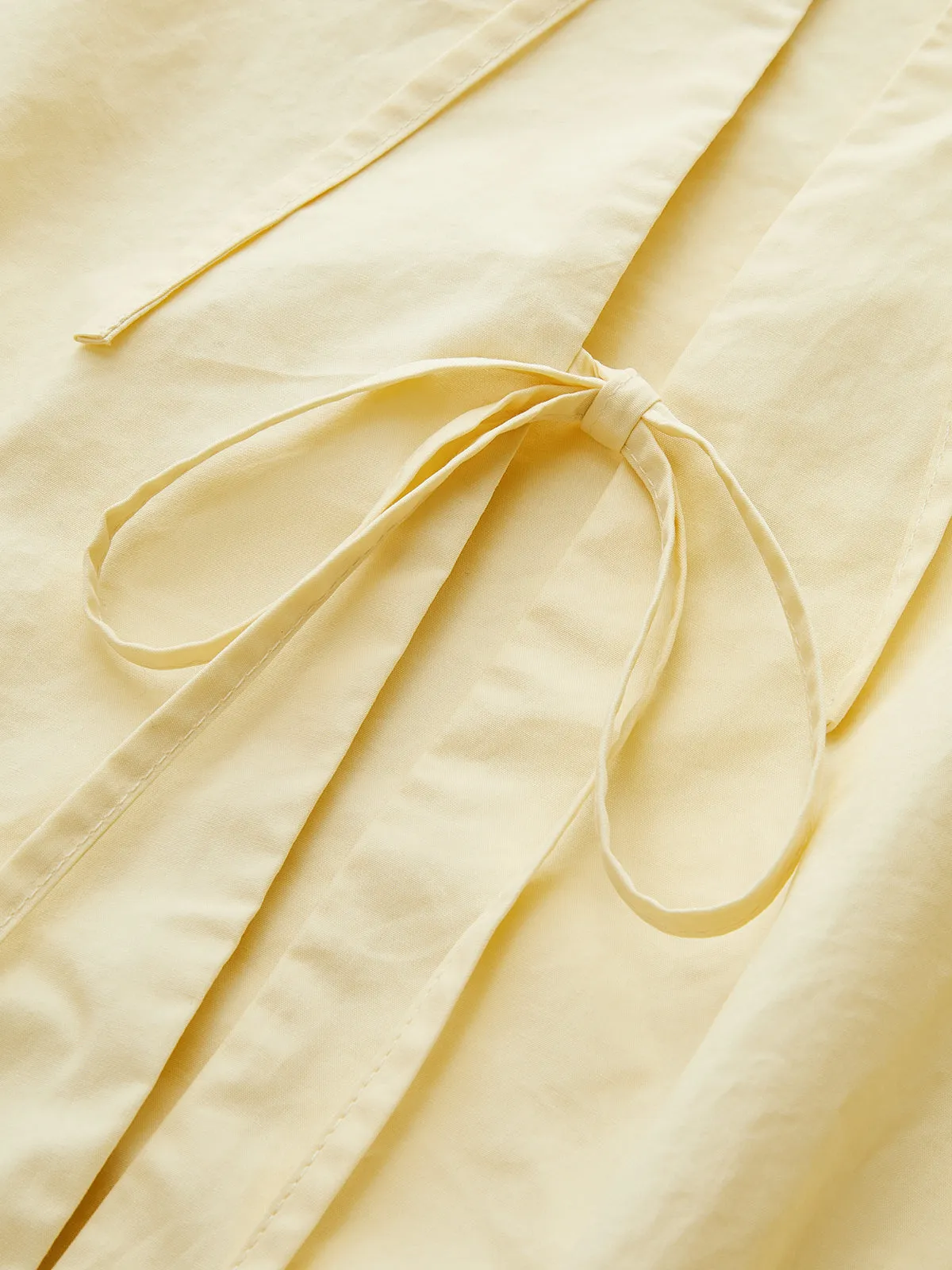 Puff Sleeve Tie Front Cropped Blouse sold by COMMENSE product image thumbnail 2