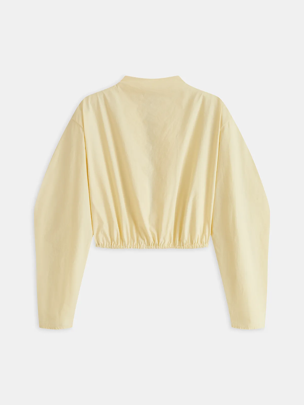 Puff Sleeve Tie Front Cropped Blouse sold by COMMENSE product image thumbnail 3