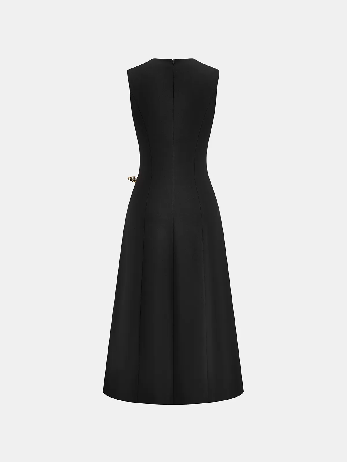 Metal Butterfly Detail Sleeveless Midi Dress sold by COMMENSE product image thumbnail 4