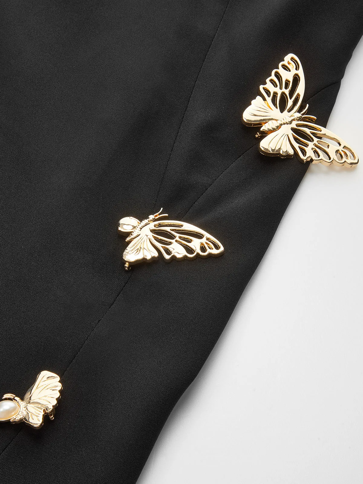 Metal Butterfly Detail Sleeveless Midi Dress sold by COMMENSE product image thumbnail 2