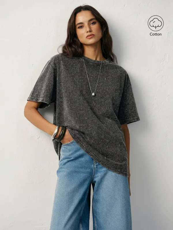 Cotton Washed Short Sleeve T-Shirt sold by COMMENSE