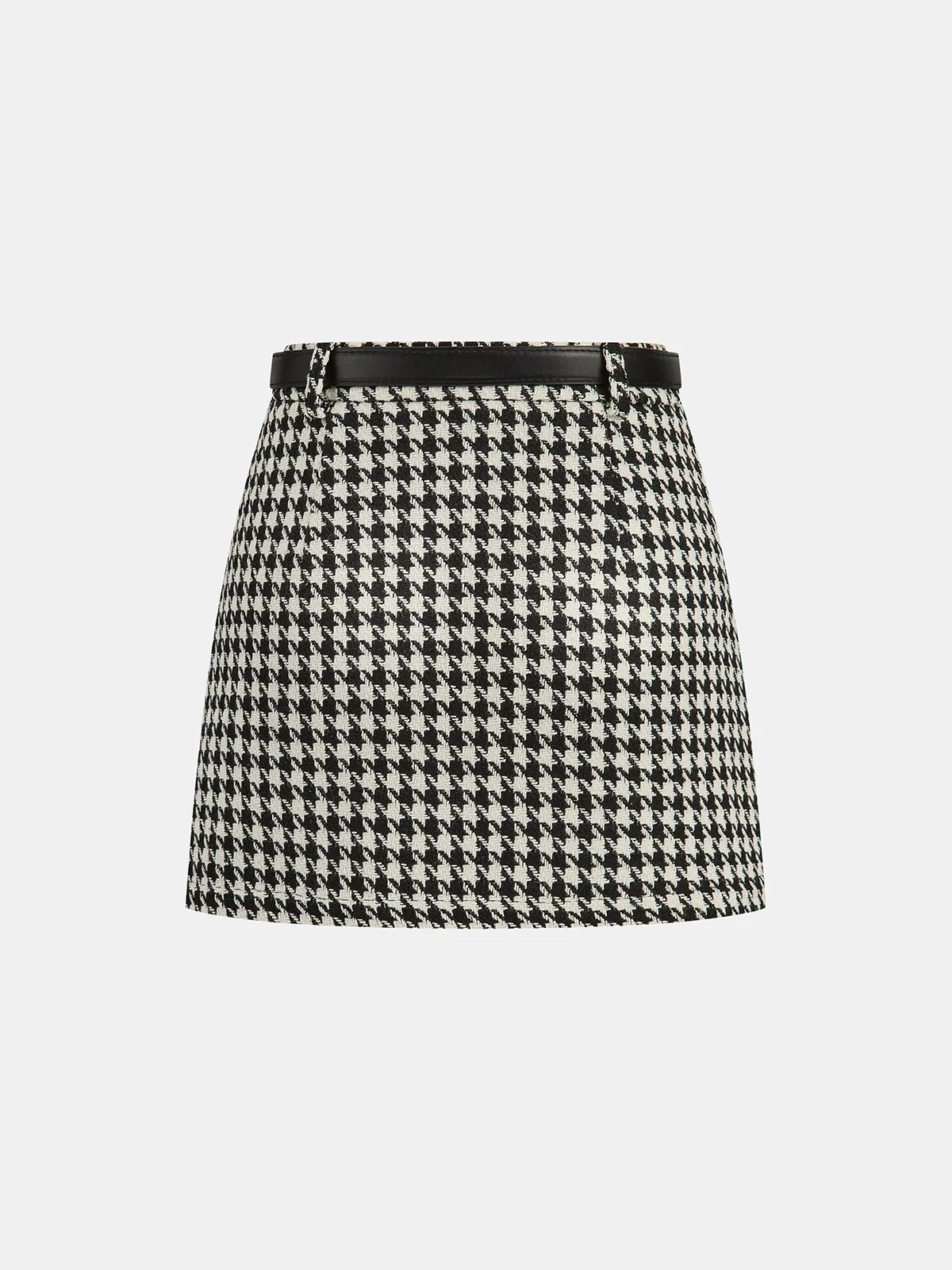 Houndstooth Belted Mini Skirt sold by COMMENSE product image thumbnail 5