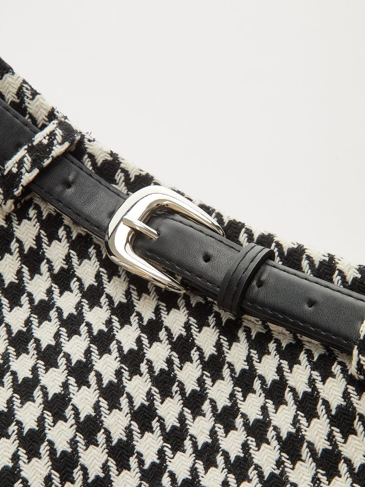 Houndstooth Belted Mini Skirt sold by COMMENSE product image thumbnail 3