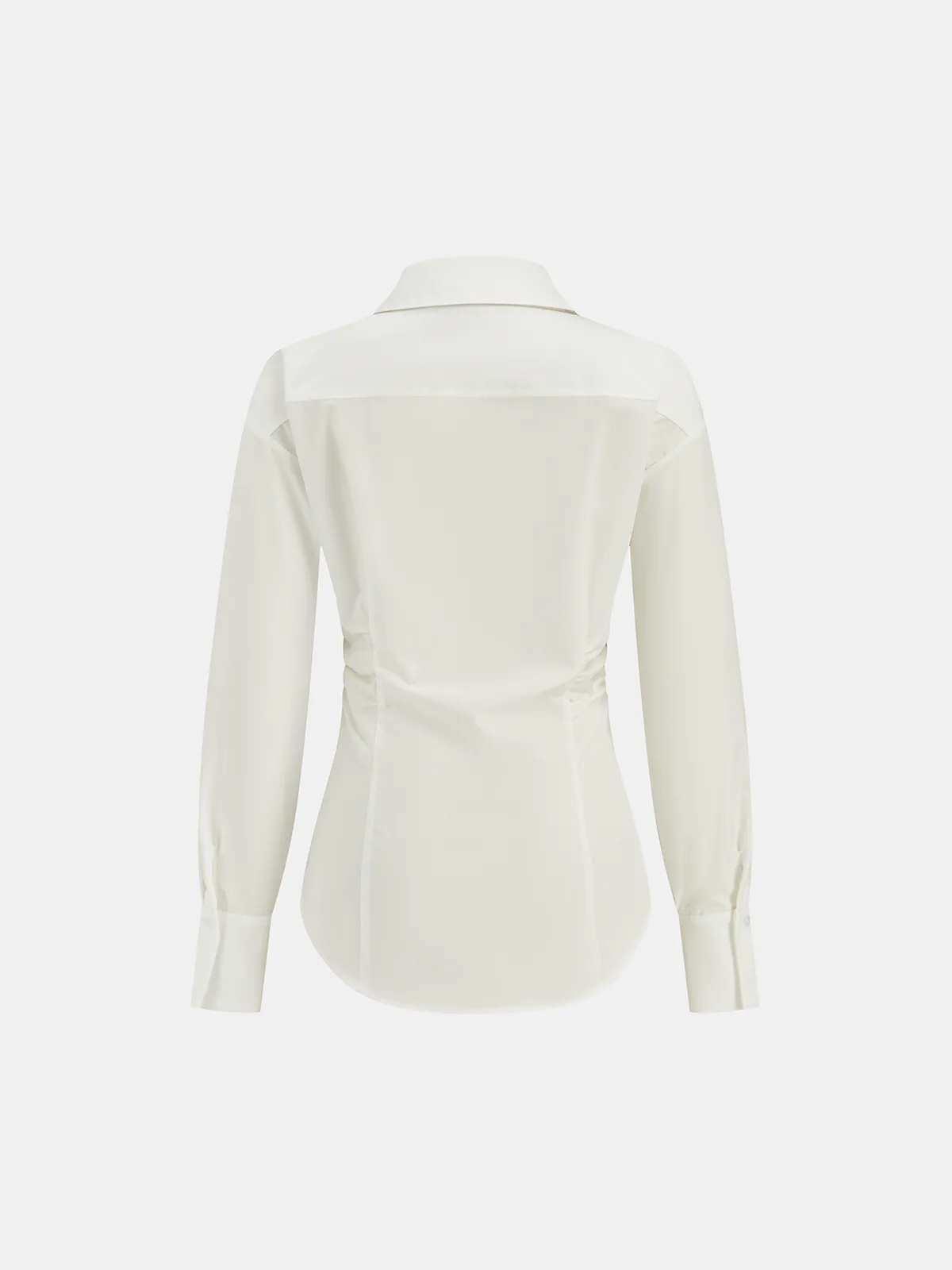 Long Sleeve Half Belt Button-Down Shirt sold by COMMENSE product image thumbnail 3