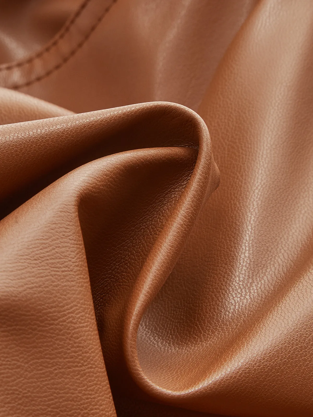 High-Waist PU Leather Cuffed Shorts with Belt sold by COMMENSE product image thumbnail 5