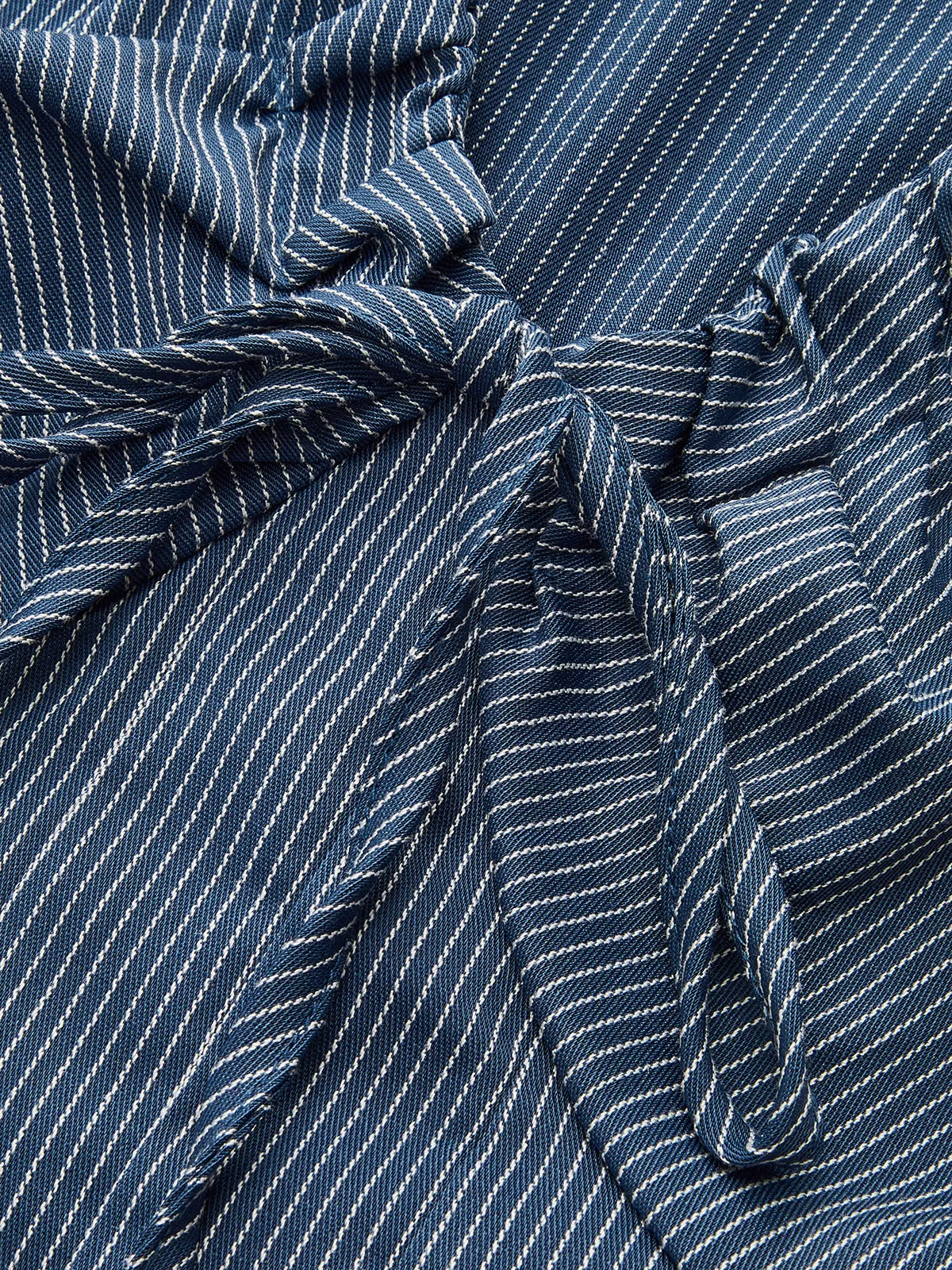 Striped Tie-Front V-Neck Peplum Blouse sold by COMMENSE product image thumbnail 3