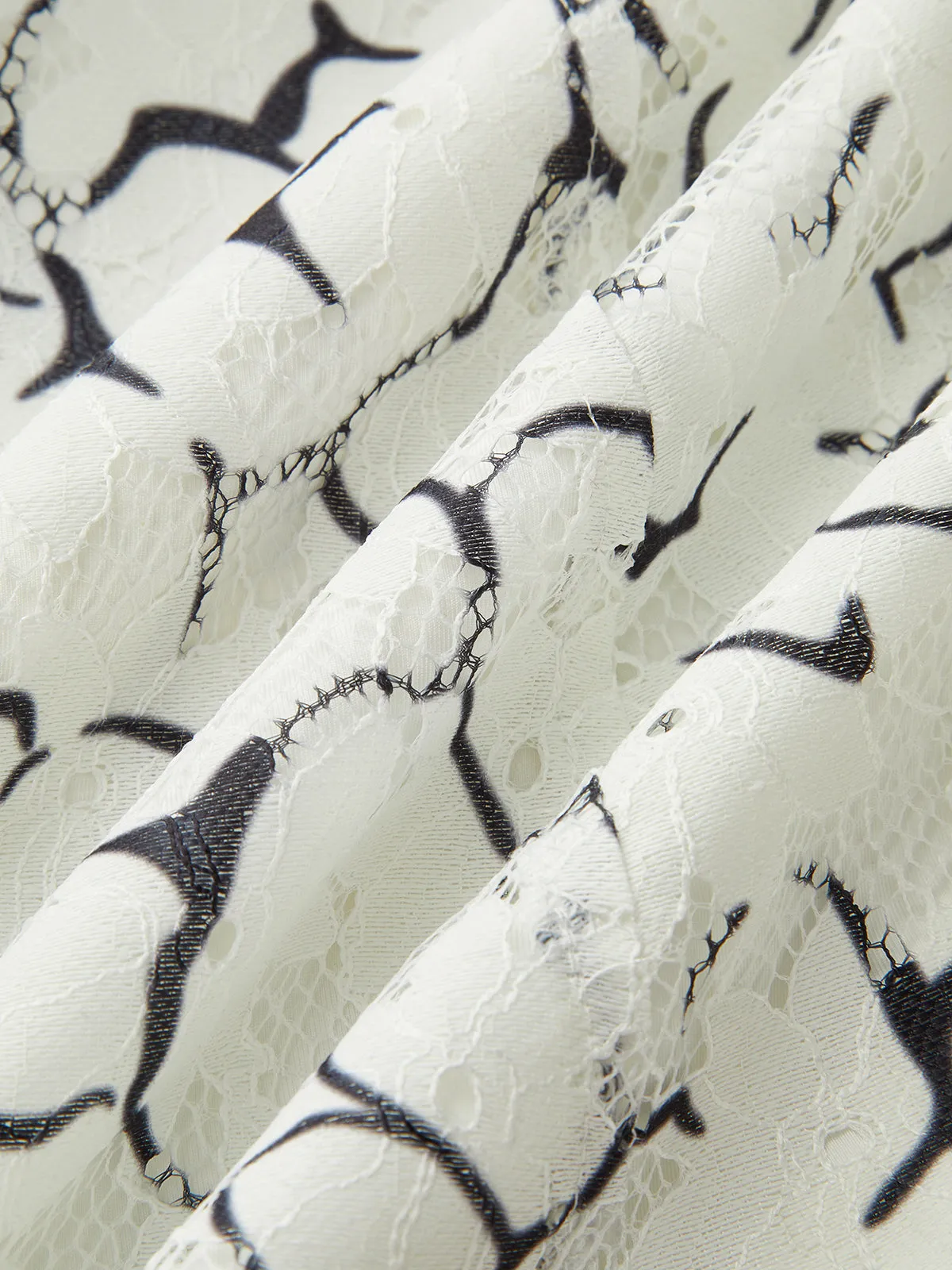 Puff Sleeve Lace Maxi Dress with Double Belt sold by COMMENSE product image thumbnail 5