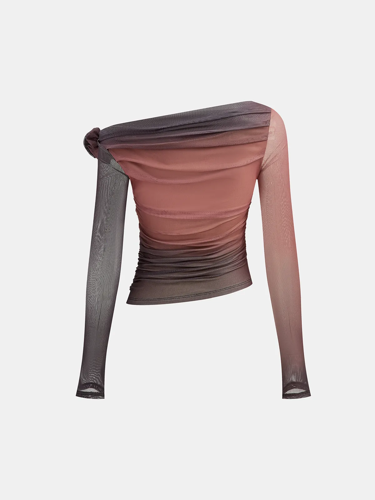 3D Rose Detail Ombre Mesh Off-Shoulder T-Shirt sold by COMMENSE product image thumbnail 3