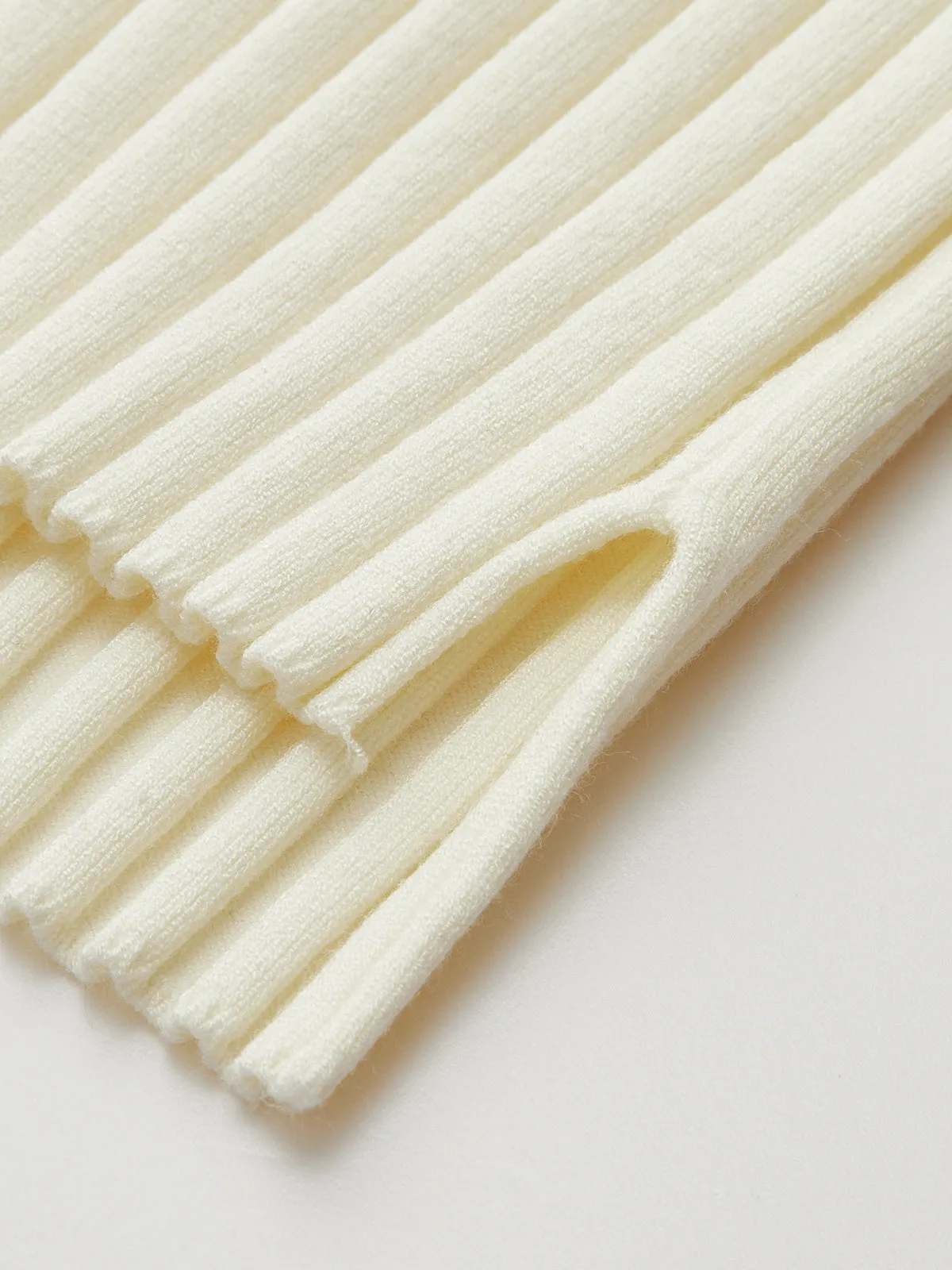 Color-Block Mock Neck Ribbed Knit Top sold by COMMENSE product image thumbnail 3