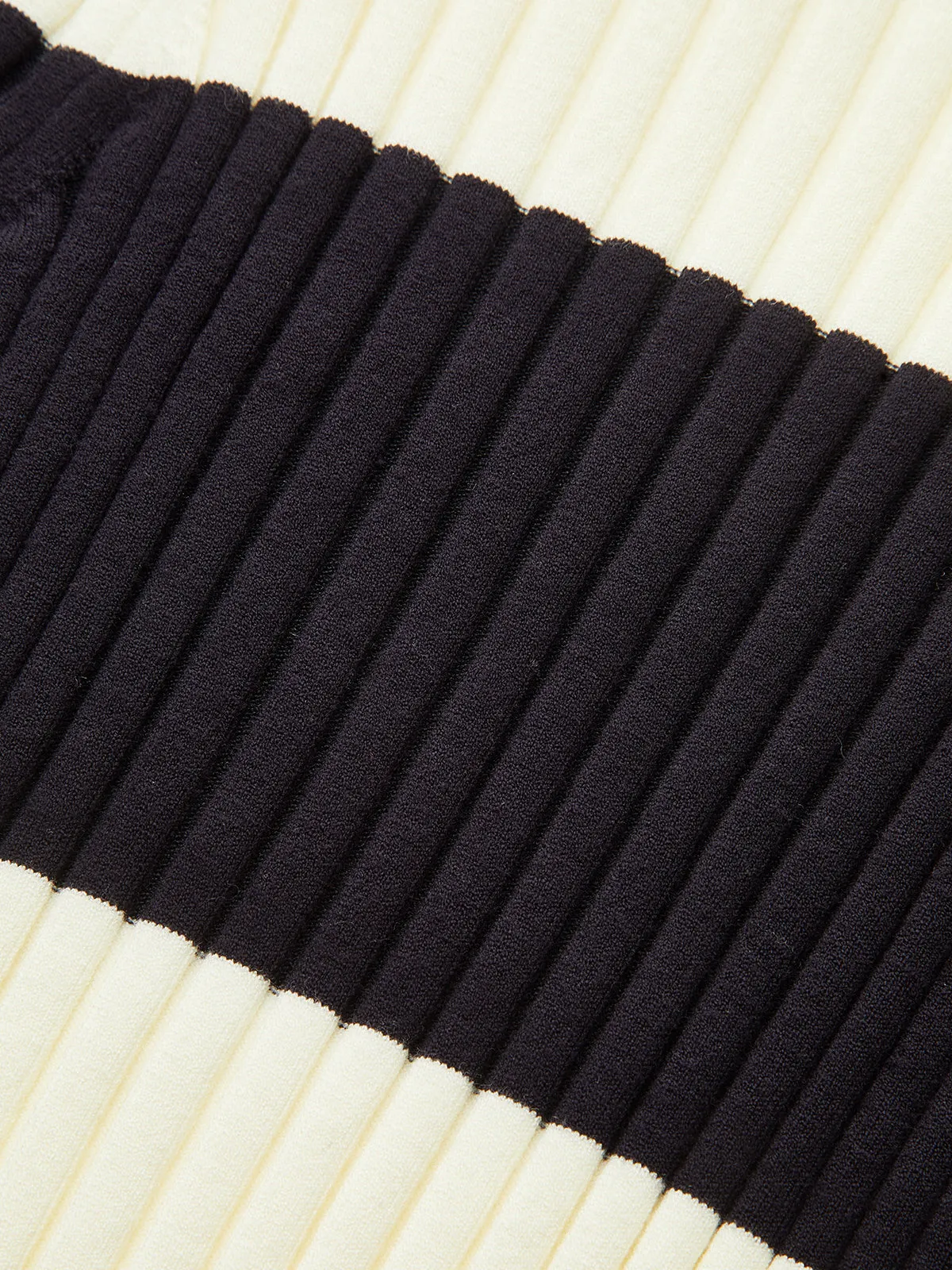 Color-Block Mock Neck Ribbed Knit Top sold by COMMENSE product image thumbnail 4