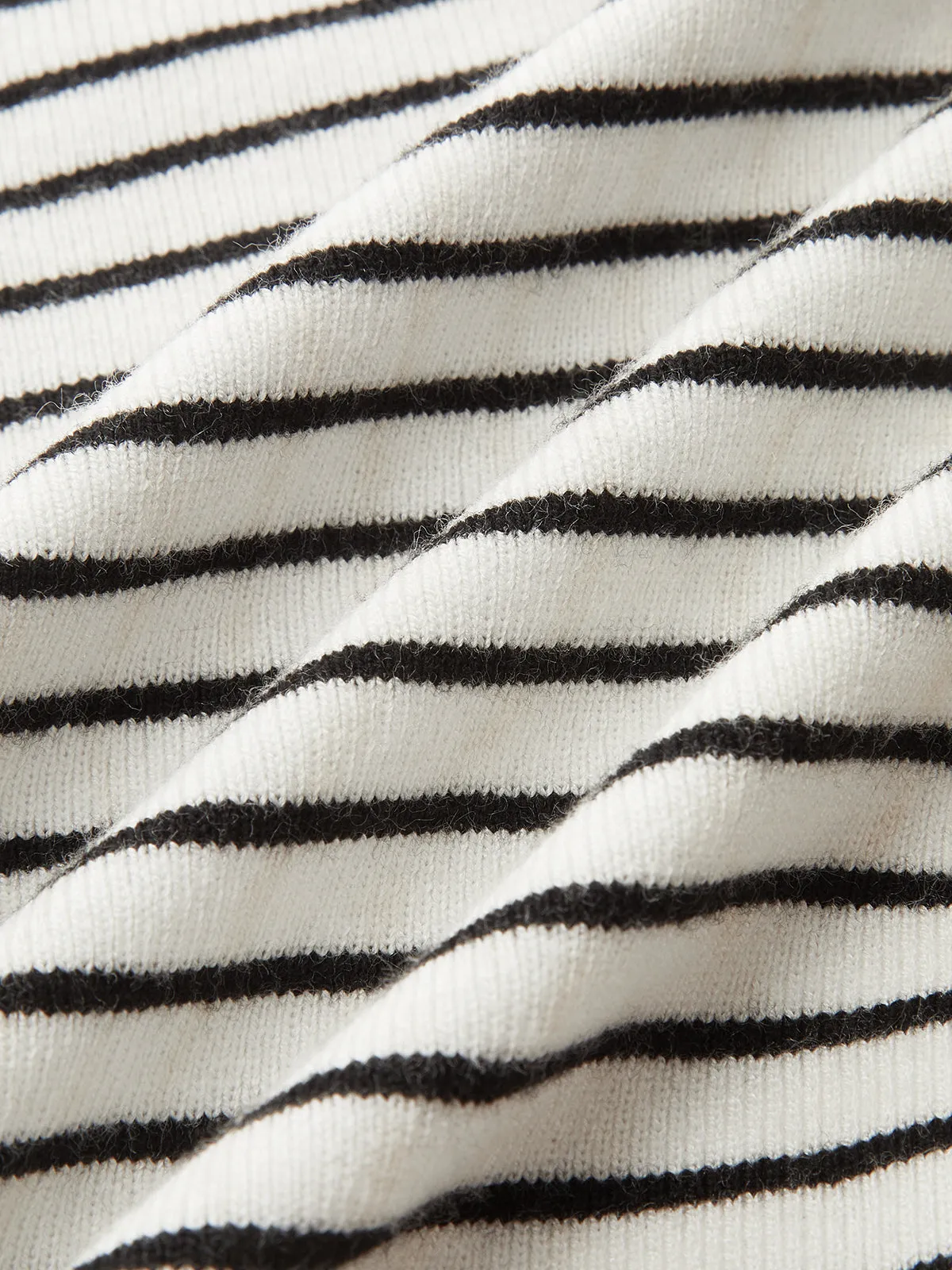 Striped Asymmetric Neck Slit Knit Top sold by COMMENSE product image thumbnail 4