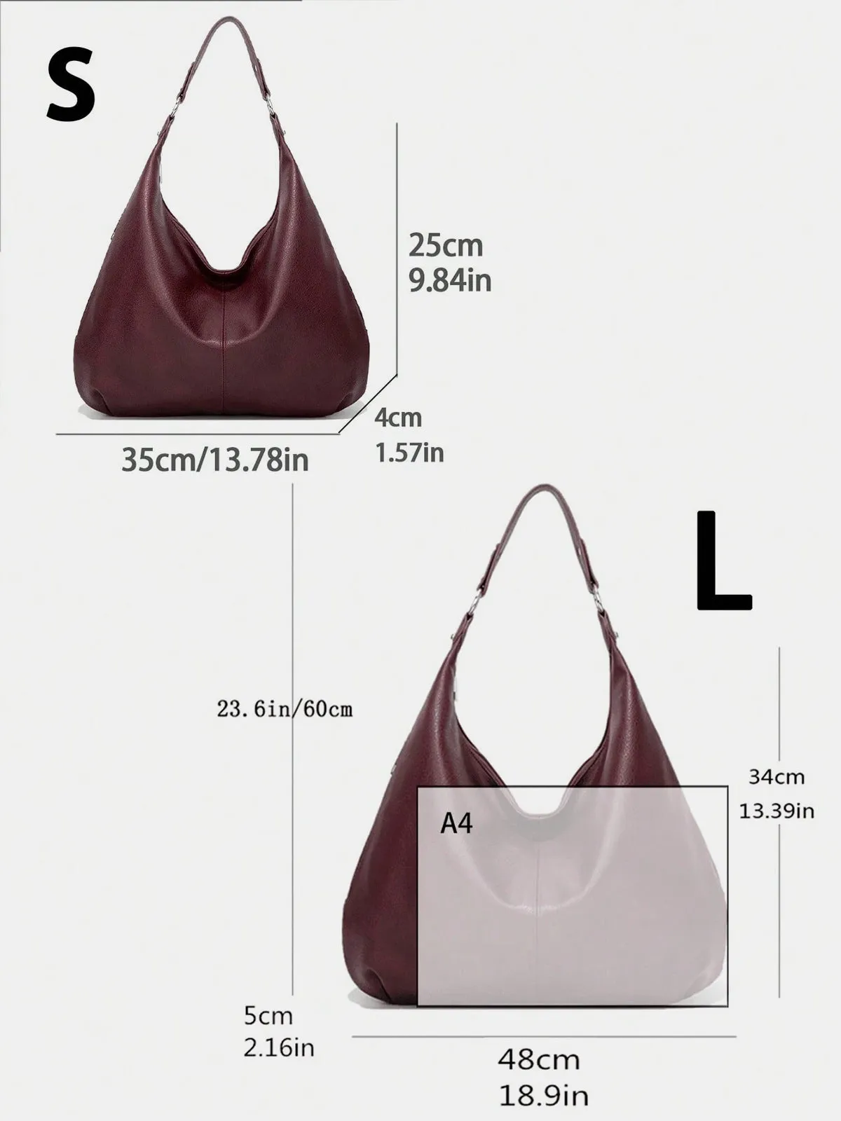 PU Leather Hobo Bag sold by COMMENSE product image thumbnail 4