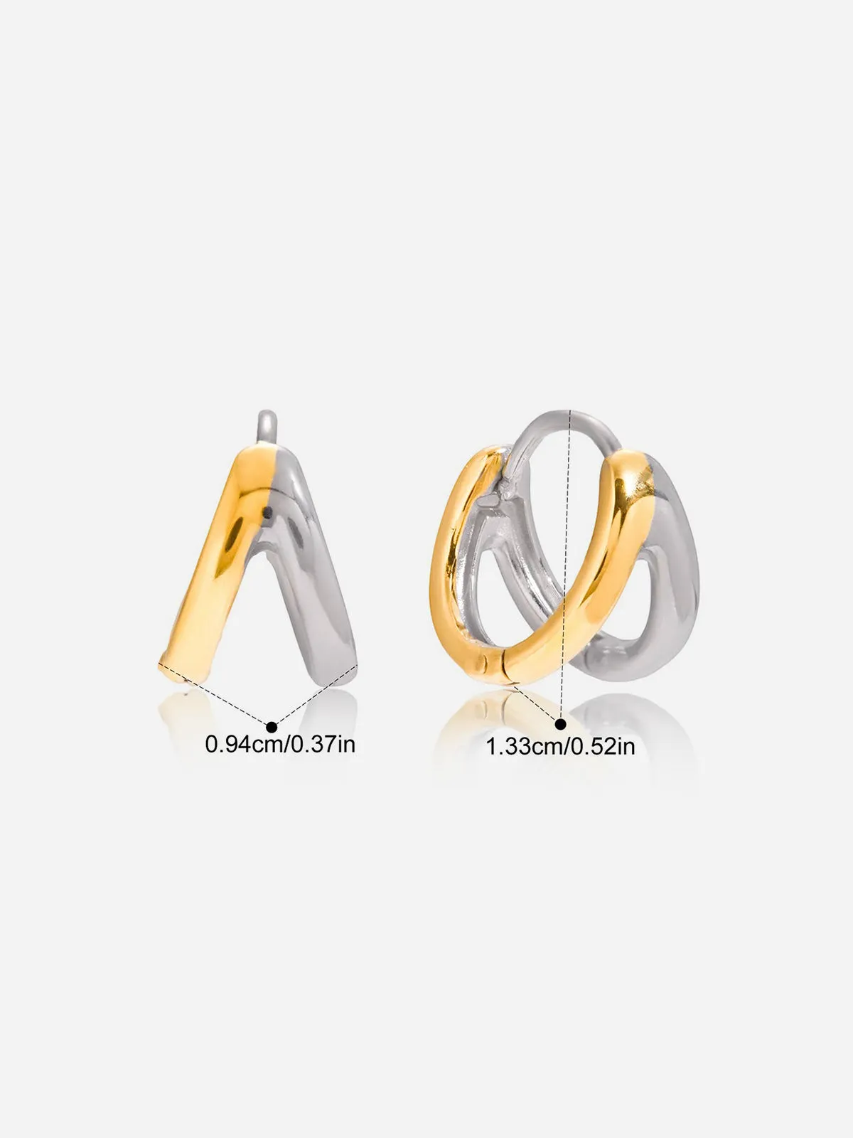 Irregular Shaped Hoop Earrings sold by COMMENSE product image thumbnail 5